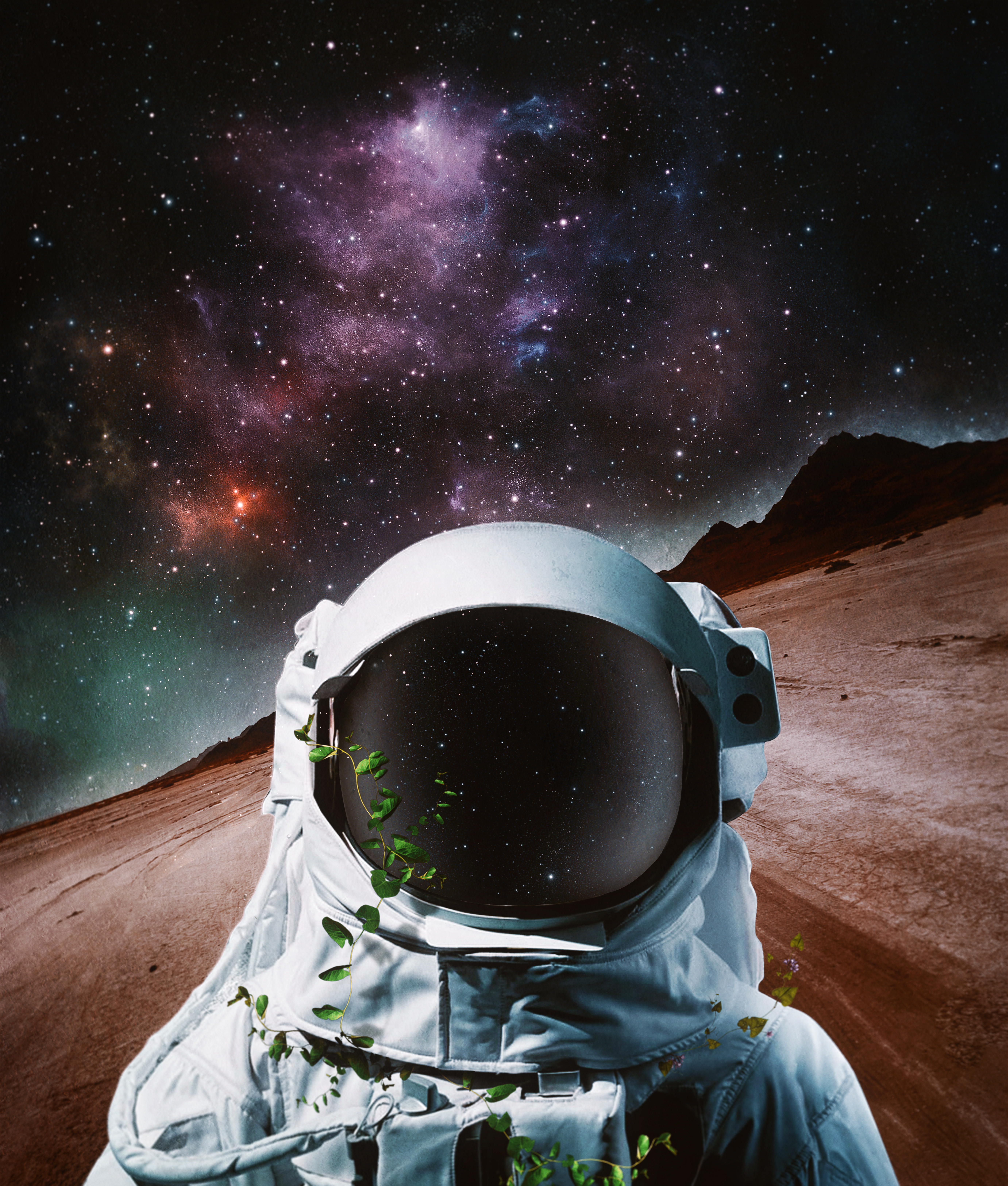 HD photos art, space suit, universe, cosmonaut