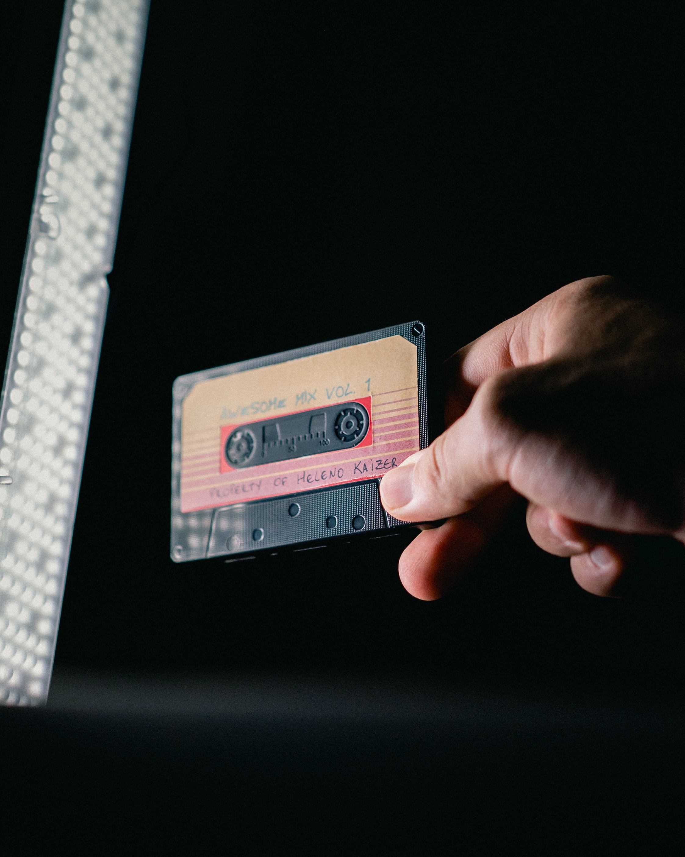 vintage, music, hand, retro, cassette