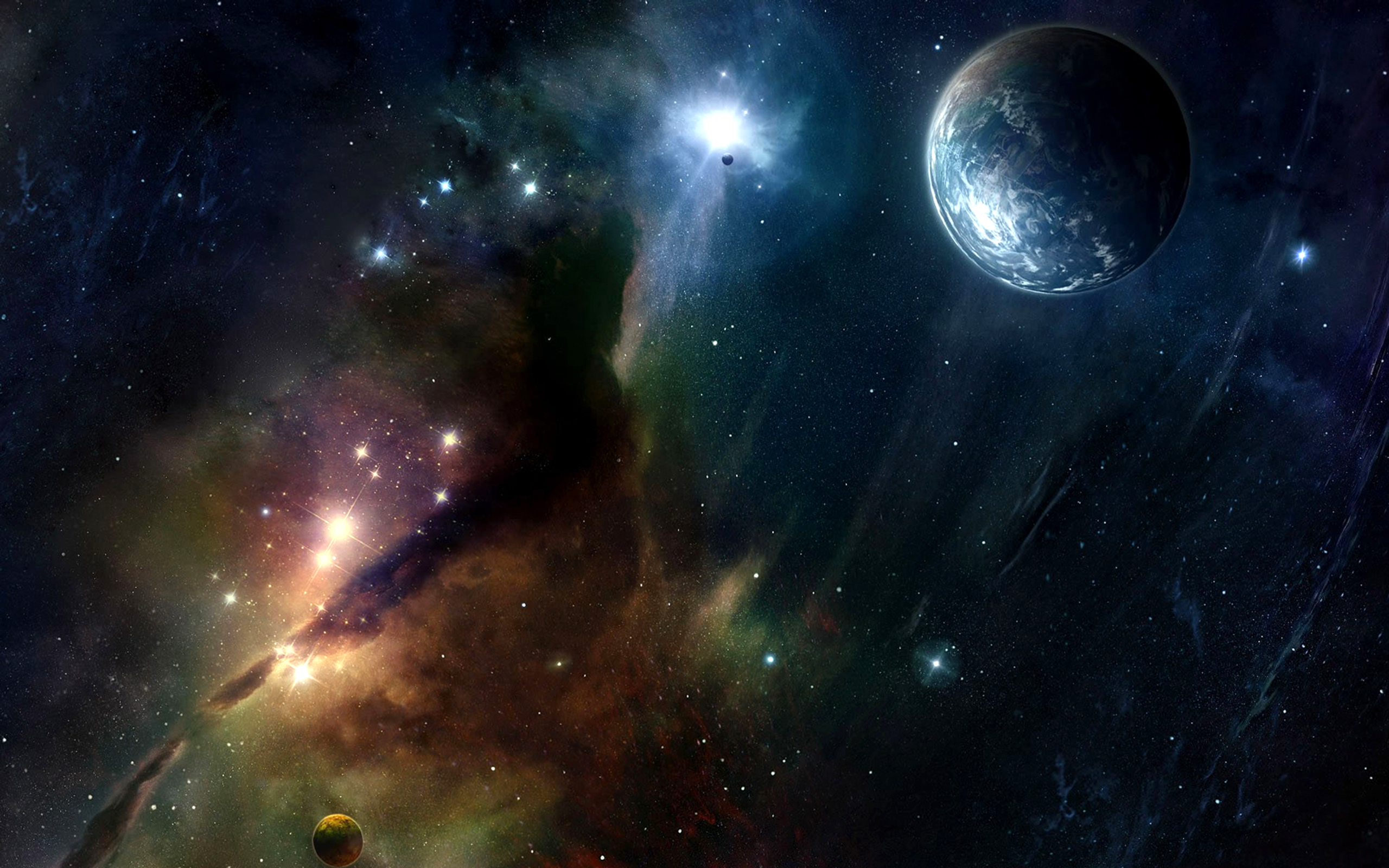 178362 скачать обои научная фантастика, туманность, планета, звезды, пространство - заставки и картинки бесплатно