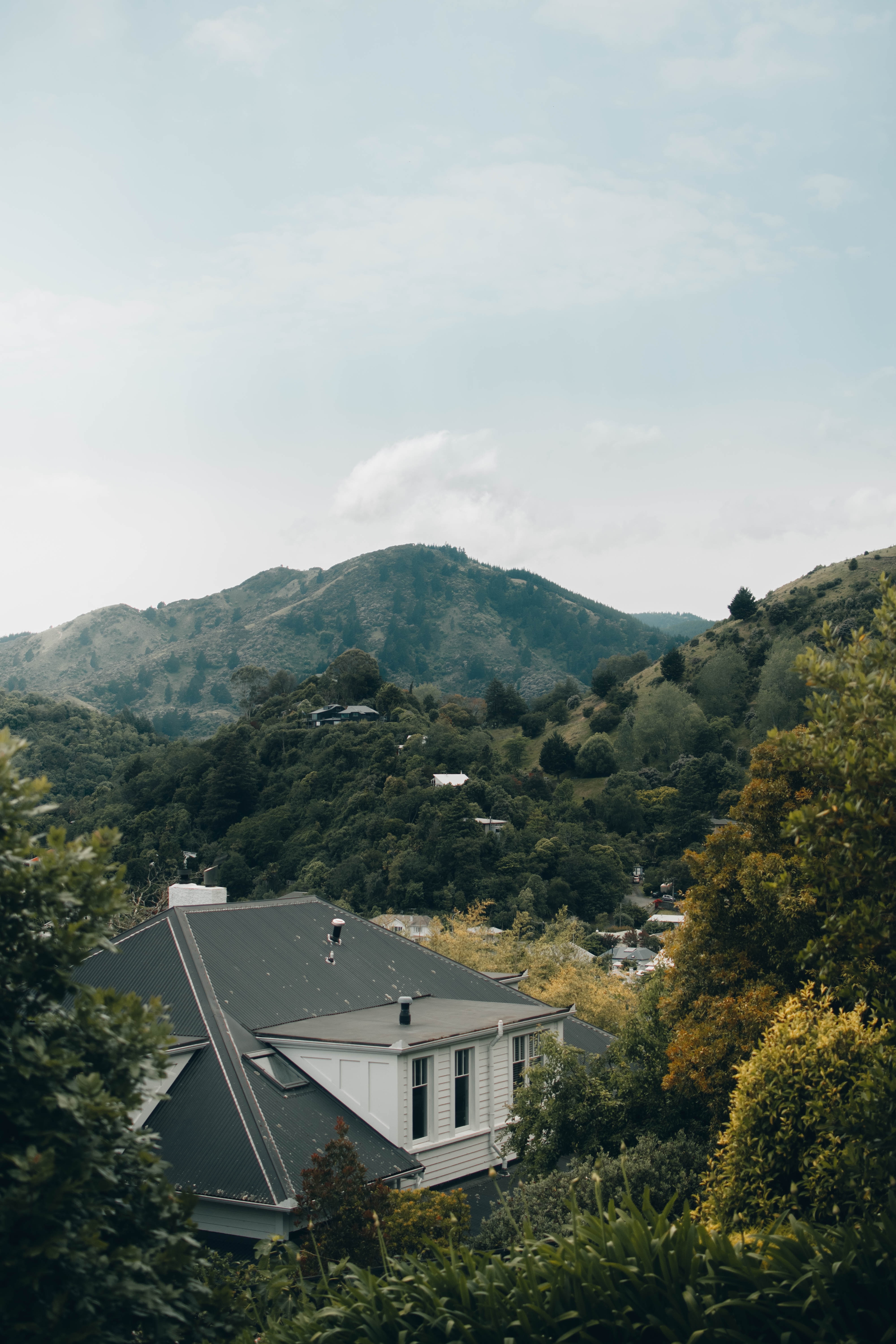 trees, nature, mountains, view from above, house images