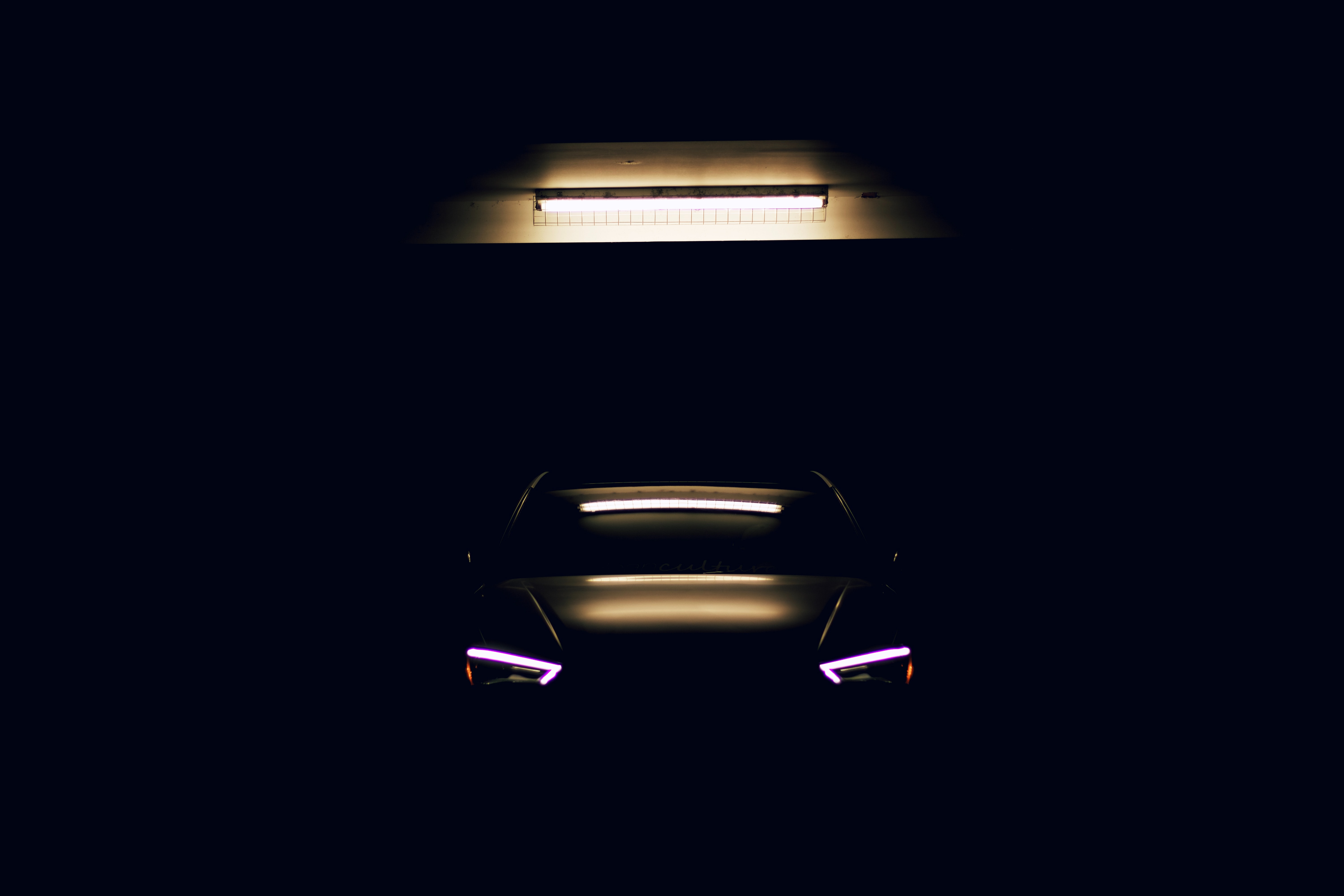 QHD wallpaper cars, machine, dark, glow