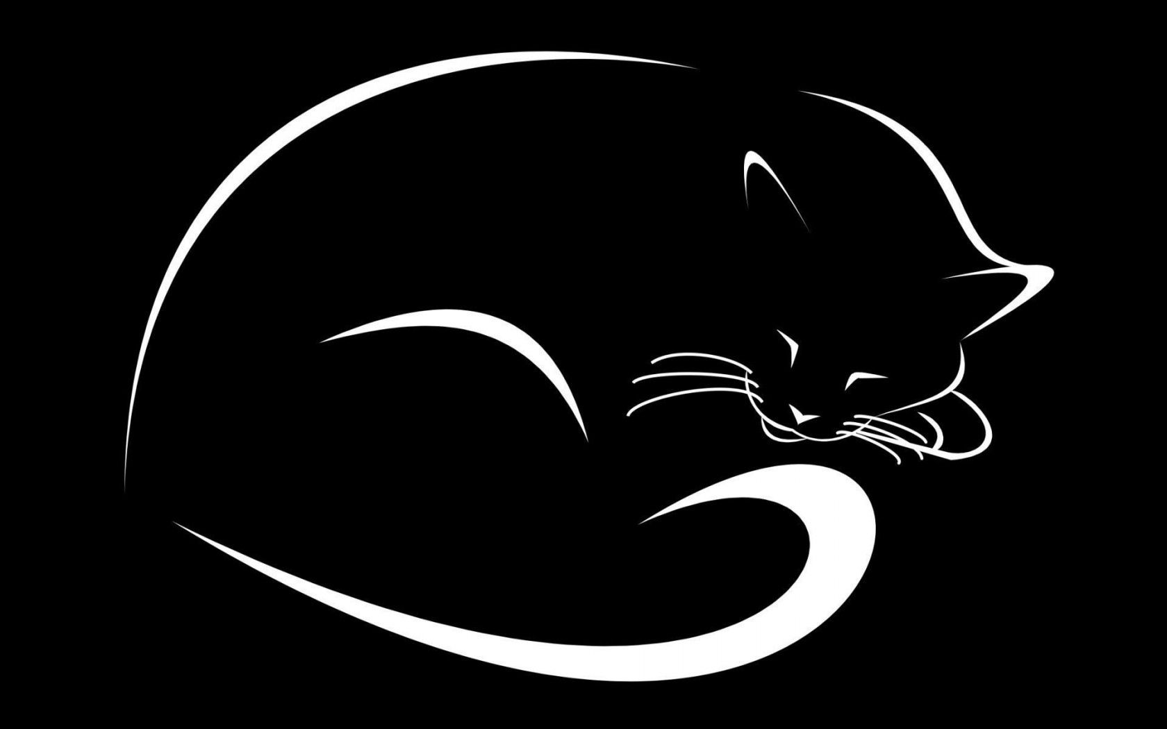Laden Sie das Katze, Vektor, Der Kater, Das Schwarze, Minimalismus-Bild kostenlos auf Ihren PC-Desktop herunter