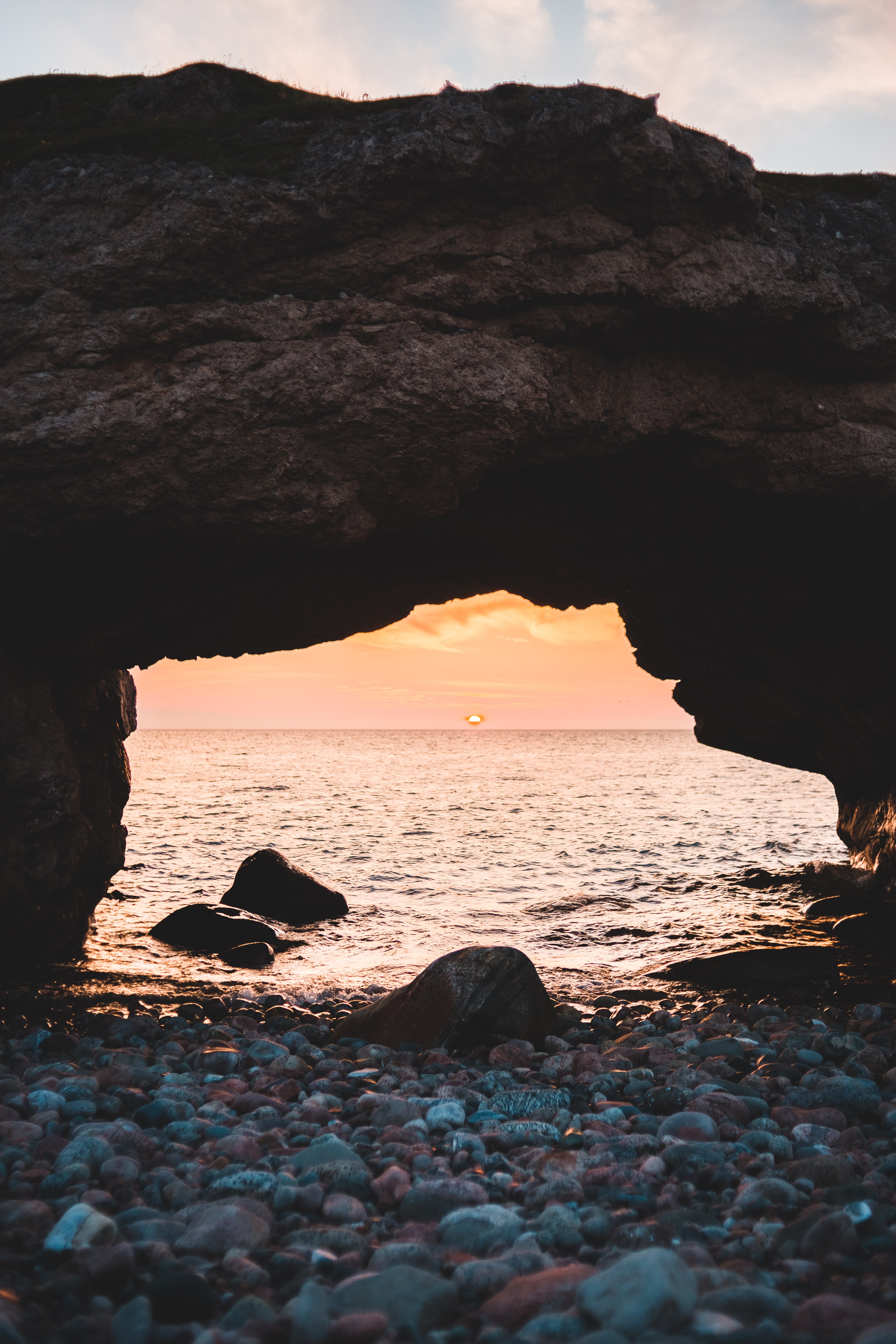 sea, sunset, coast, arch Pebble HQ Background Images