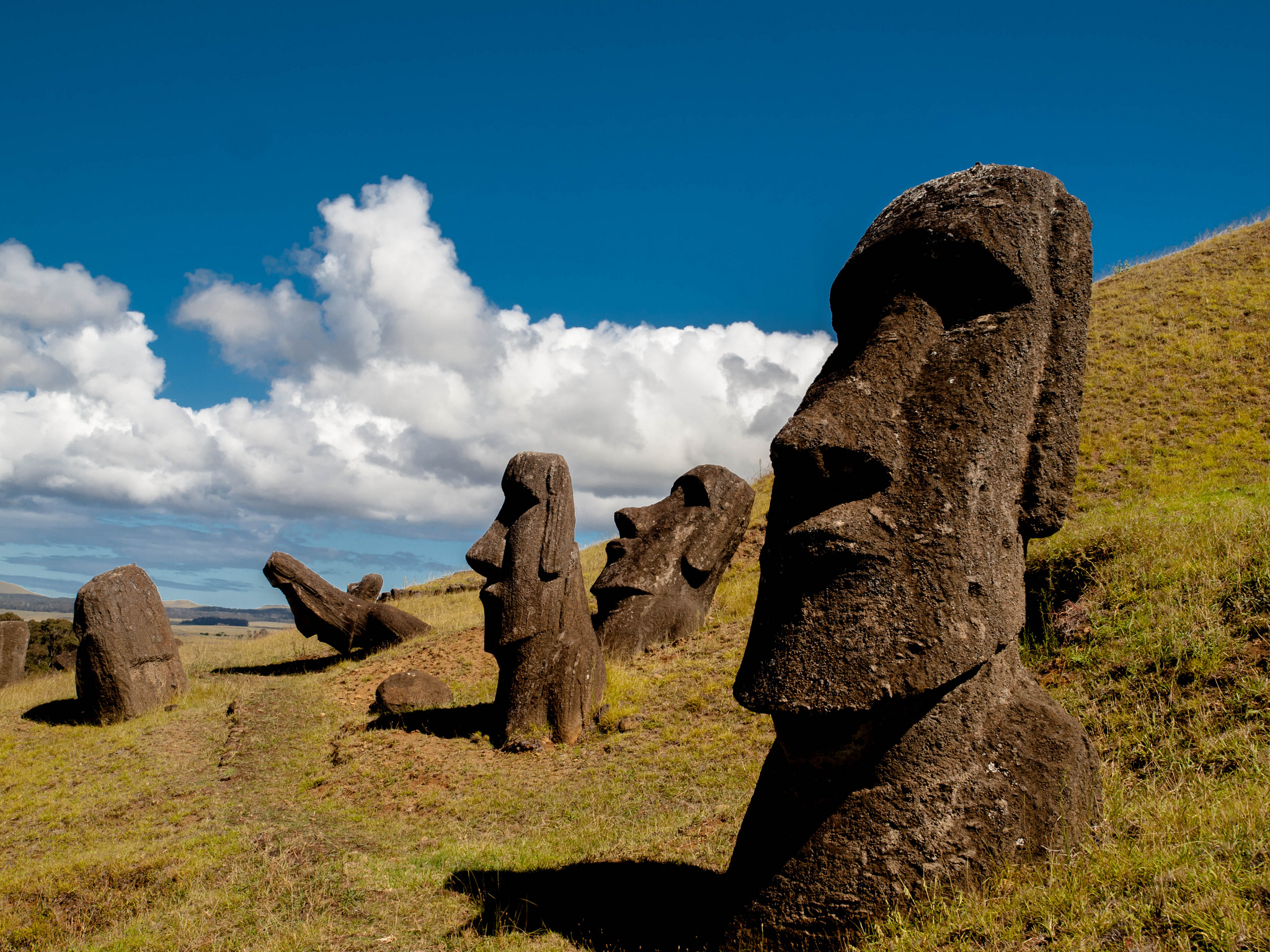 nature, stone, statue, moai, idol, easter island