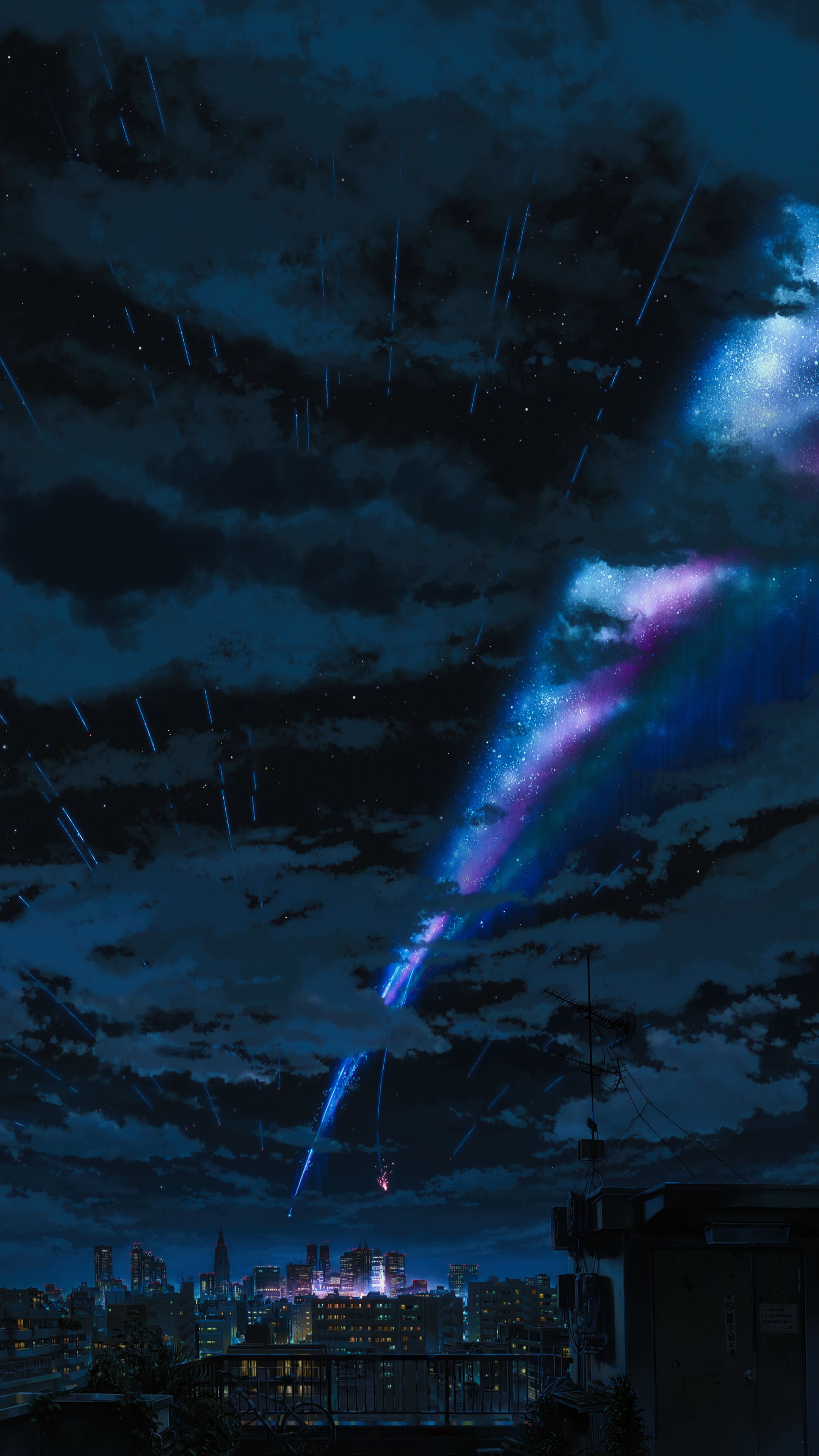 Mobile Wallpaper Anime Silhouette Comet Your Name Kimi No Na Wa Mitsuha Miyamizu Taki