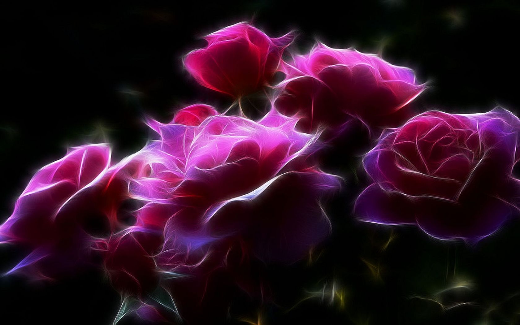 pink, artistic, flowers, flower, fractal, rose