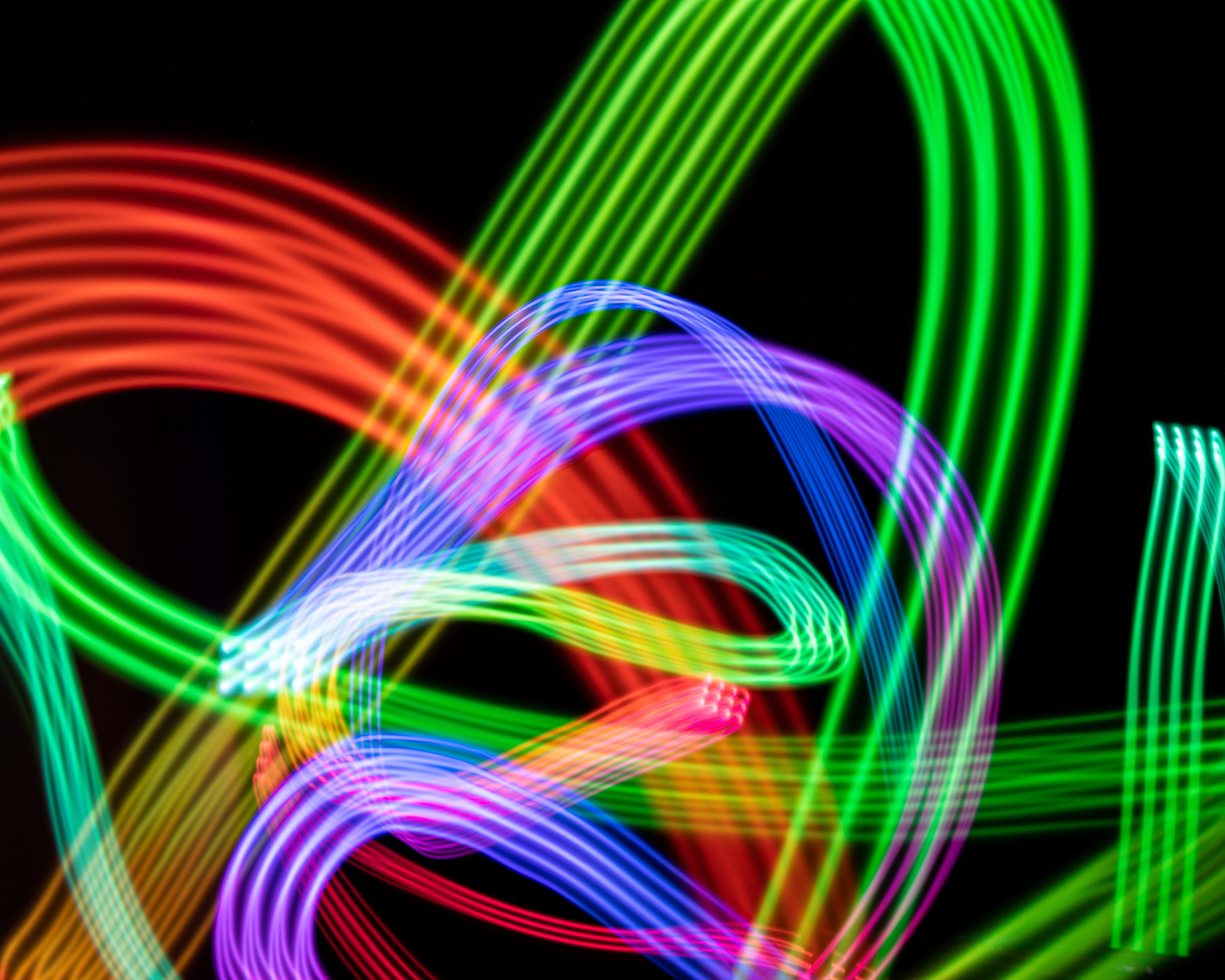 abstract, multicolored, motley, lines, neon, freezelight, winding, sinuous cellphone