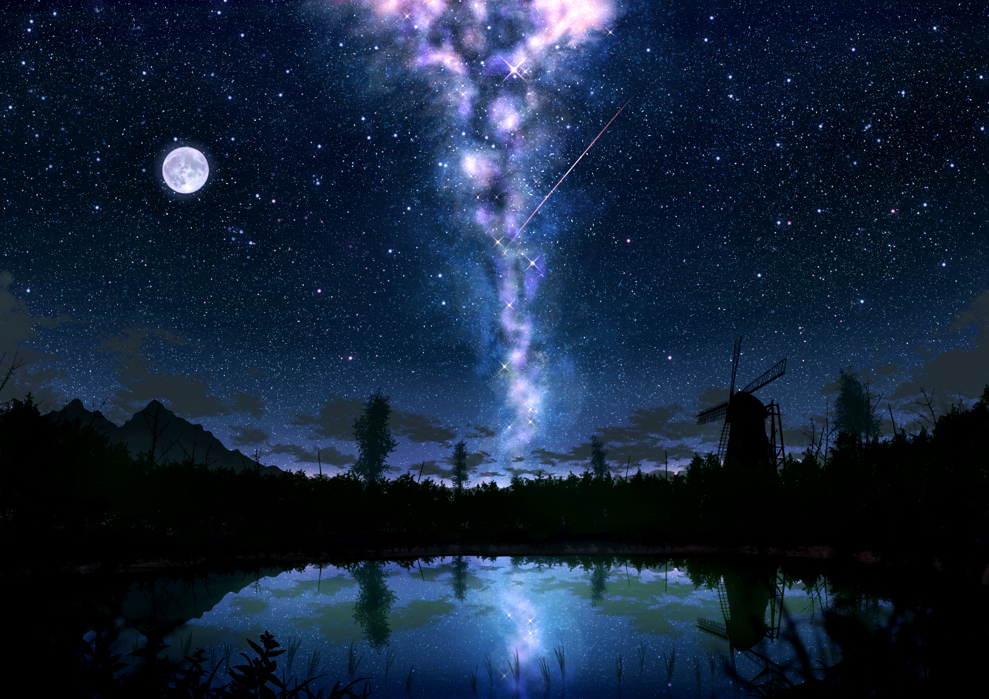 original, anime, windmill Smartphone Background