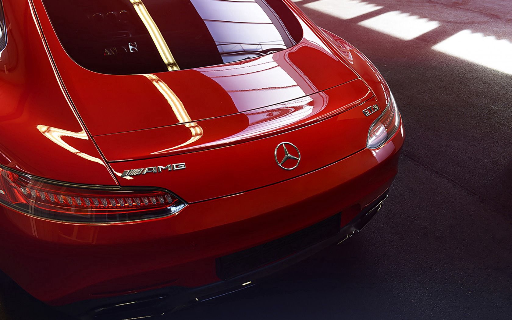 Latest Mobile Wallpaper red, back view, amg, cars