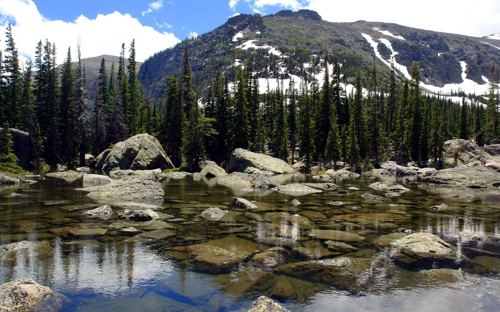 Widescreen image lake, nature, basin, transparent