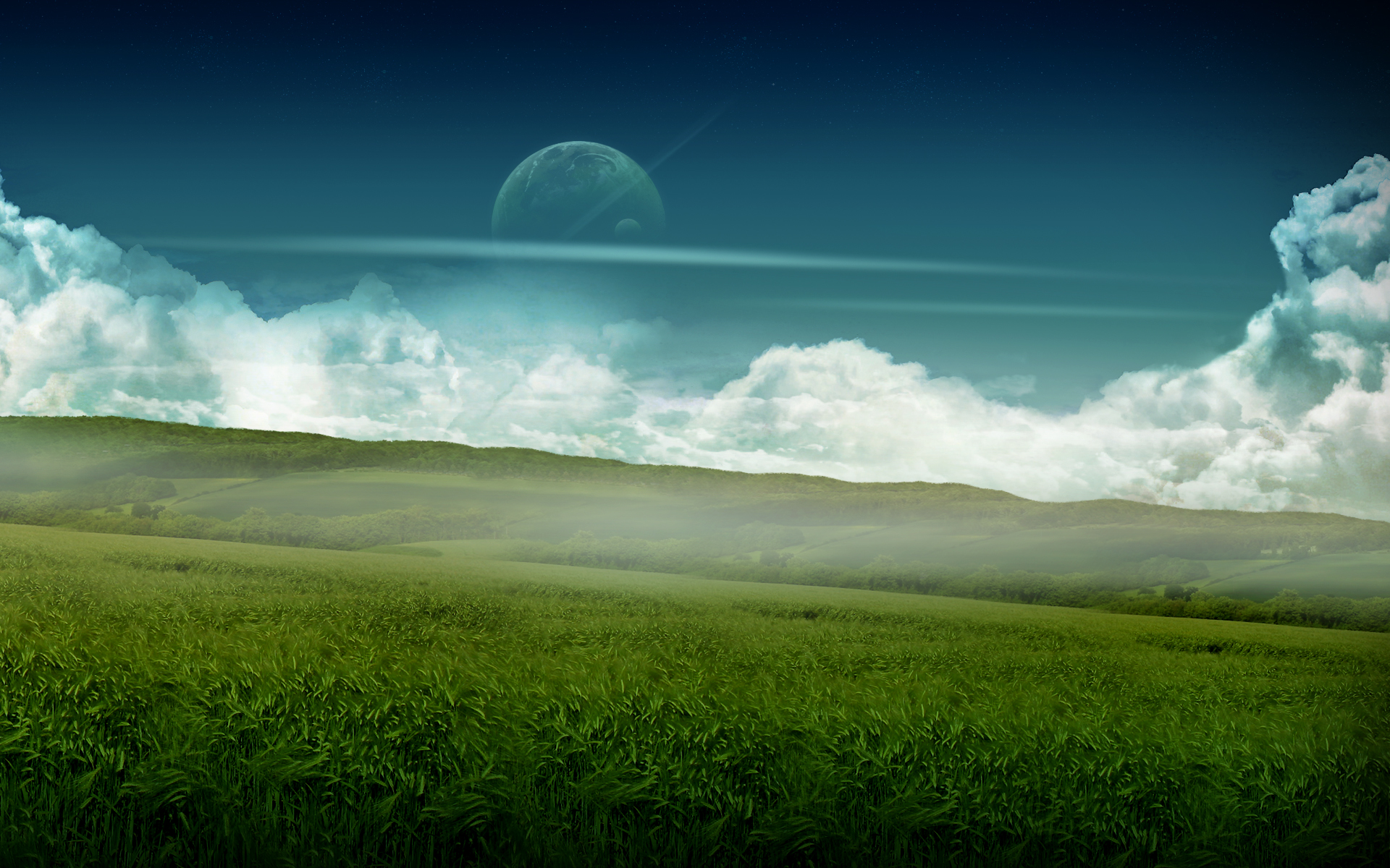 Hill cloud, moon, a dreamy world, planet Free Stock Photos