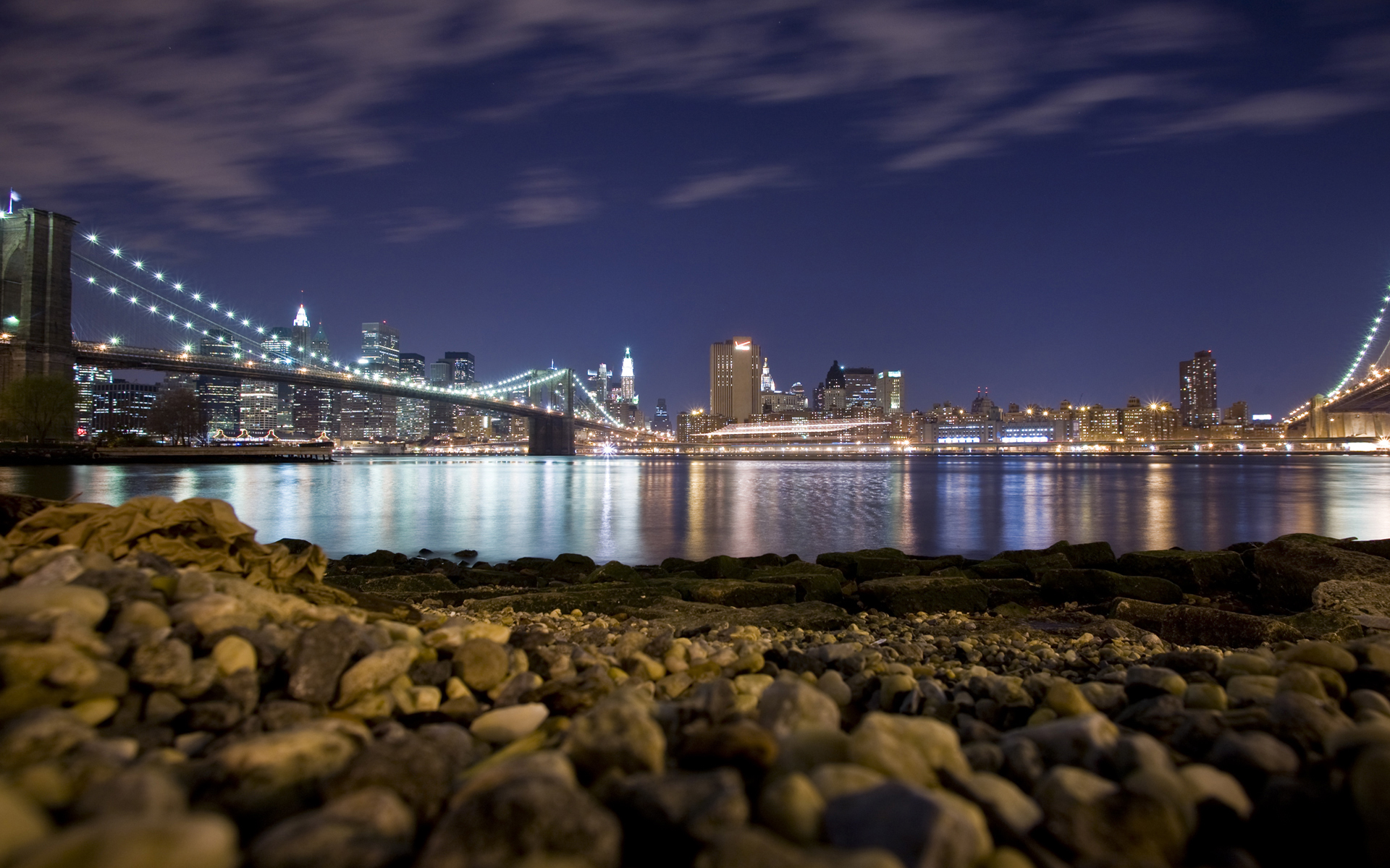 brooklyn bridge, cities, new york, man made home screen for smartphone
