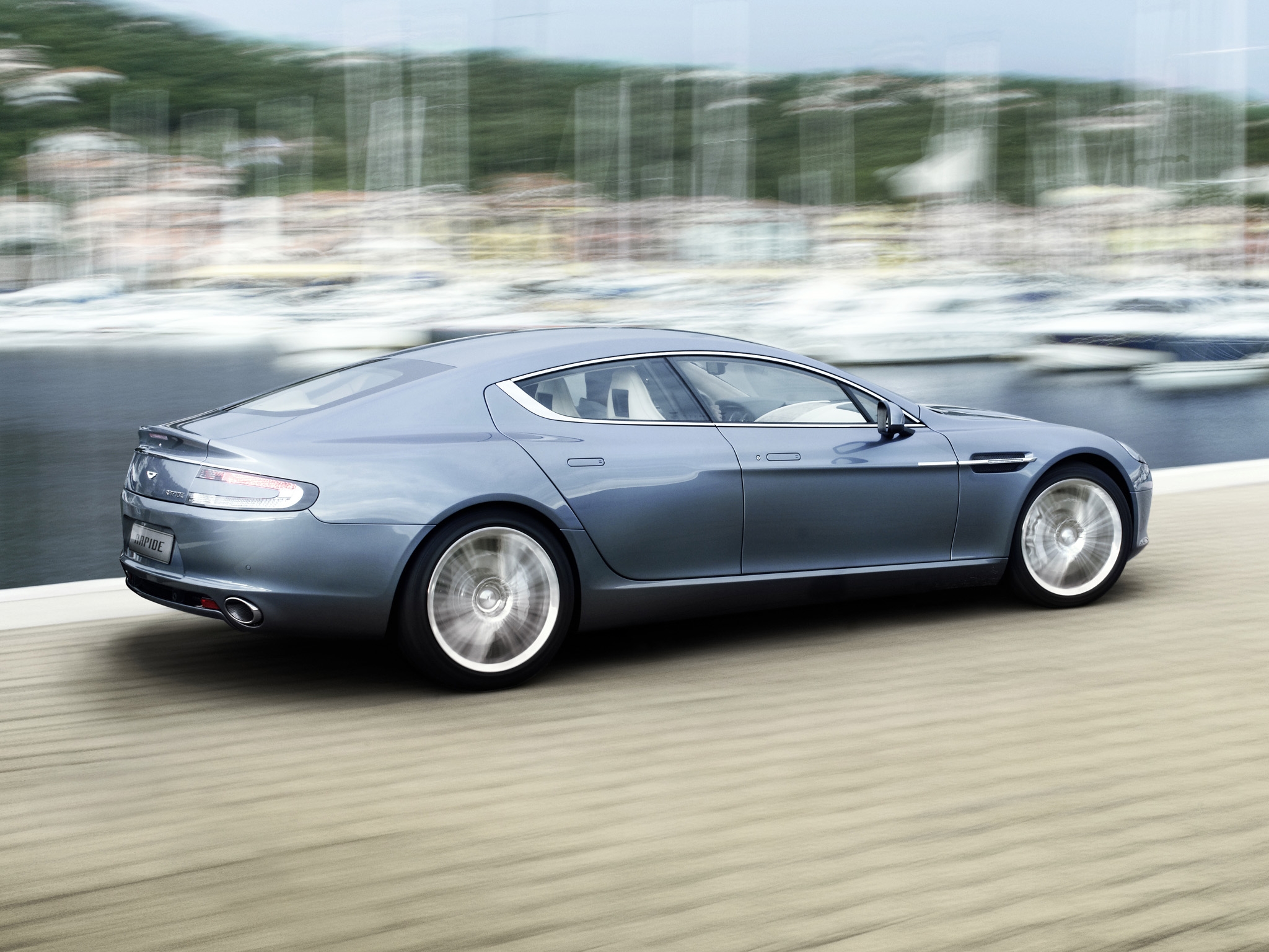 aston martin, cars, blue, side view, speed, style, 2009, rapide