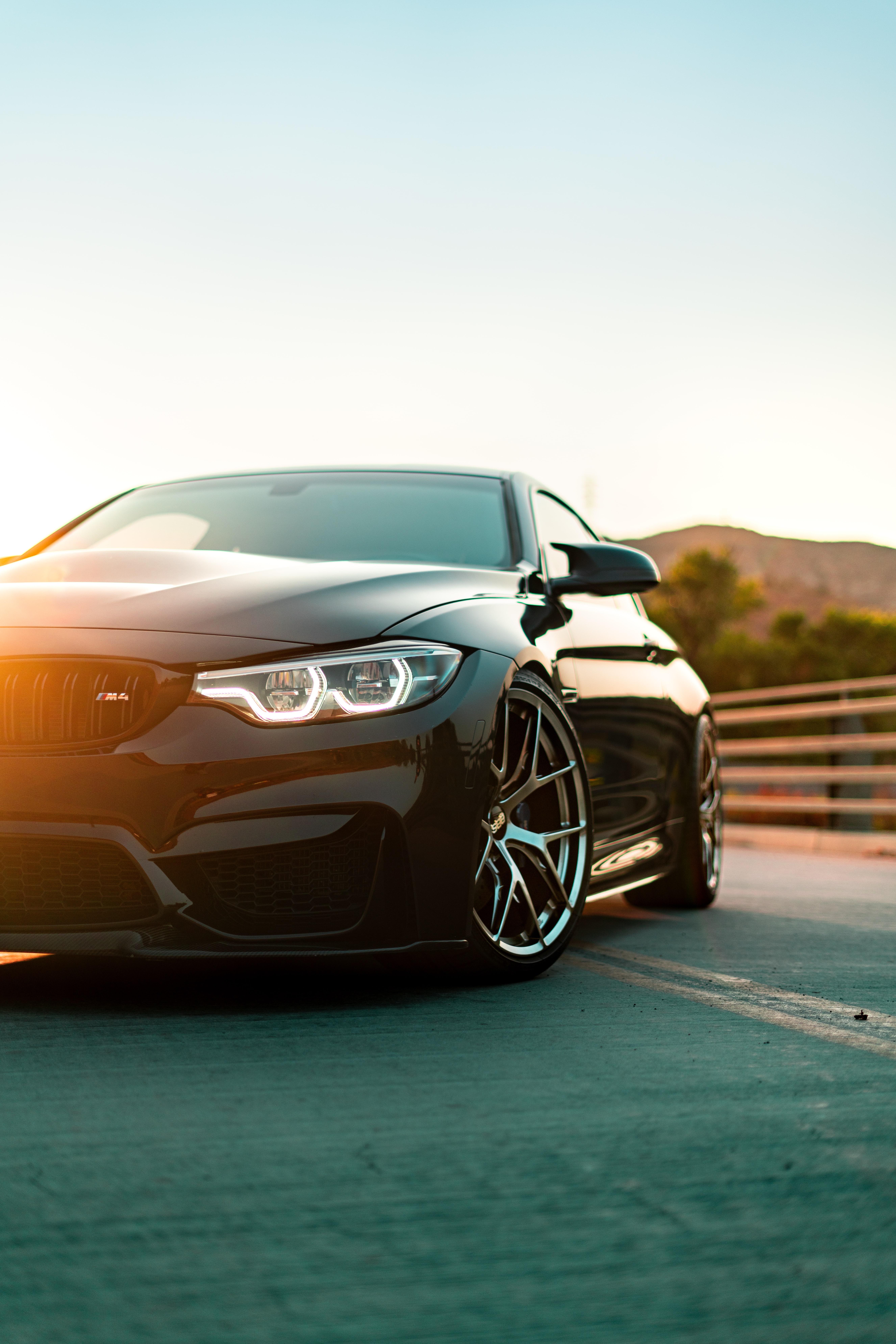 bmw, cars, black, car, front view, headlight, bmw m4 cell phone wallpapers