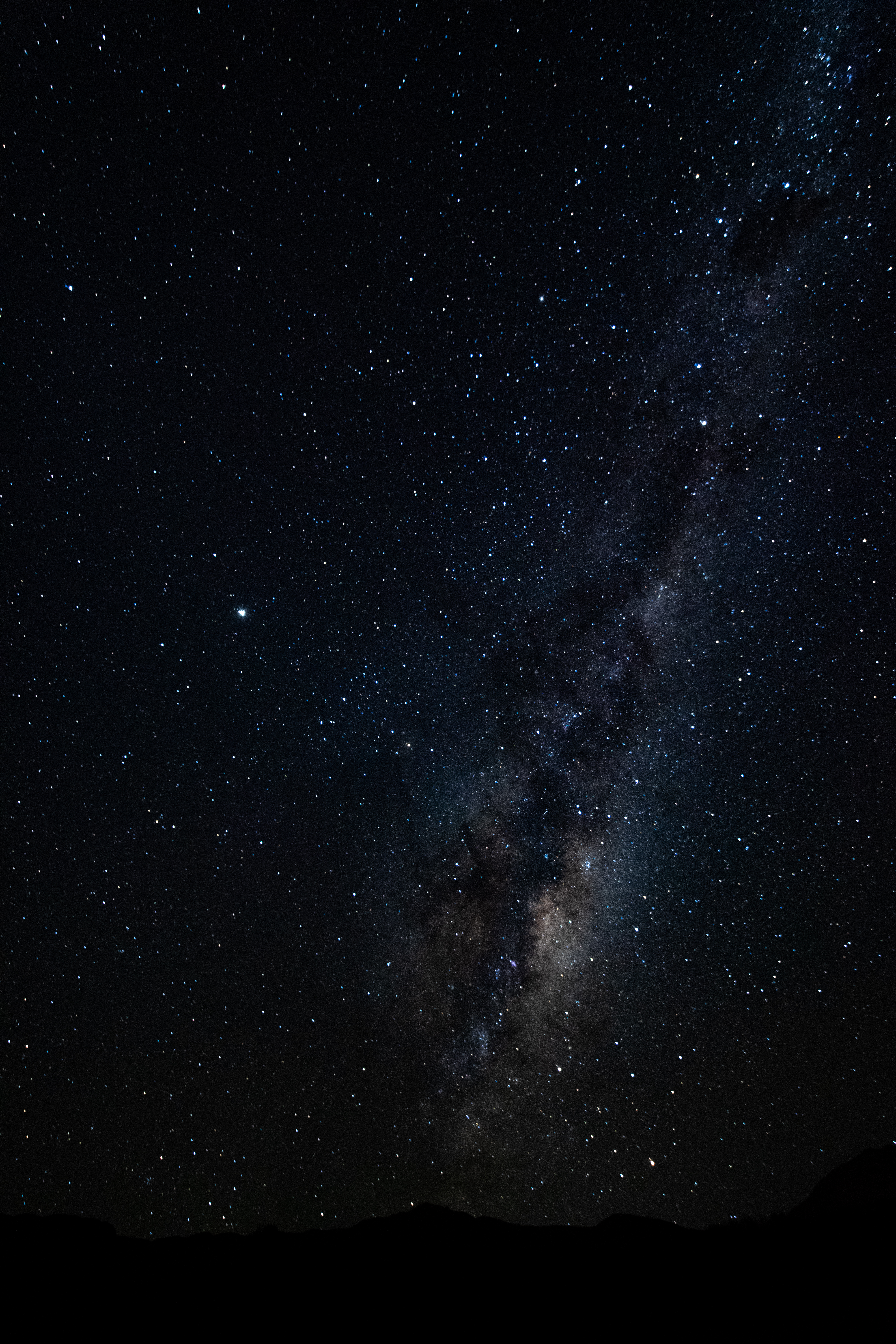 dark, hill, silhouette, universe, stars, nebula download HD wallpaper