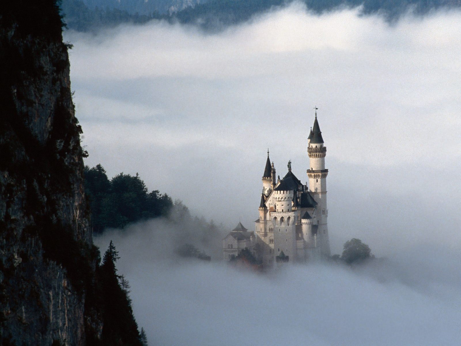 Fog man made, neuschwanstein castle, castles HD desktop images