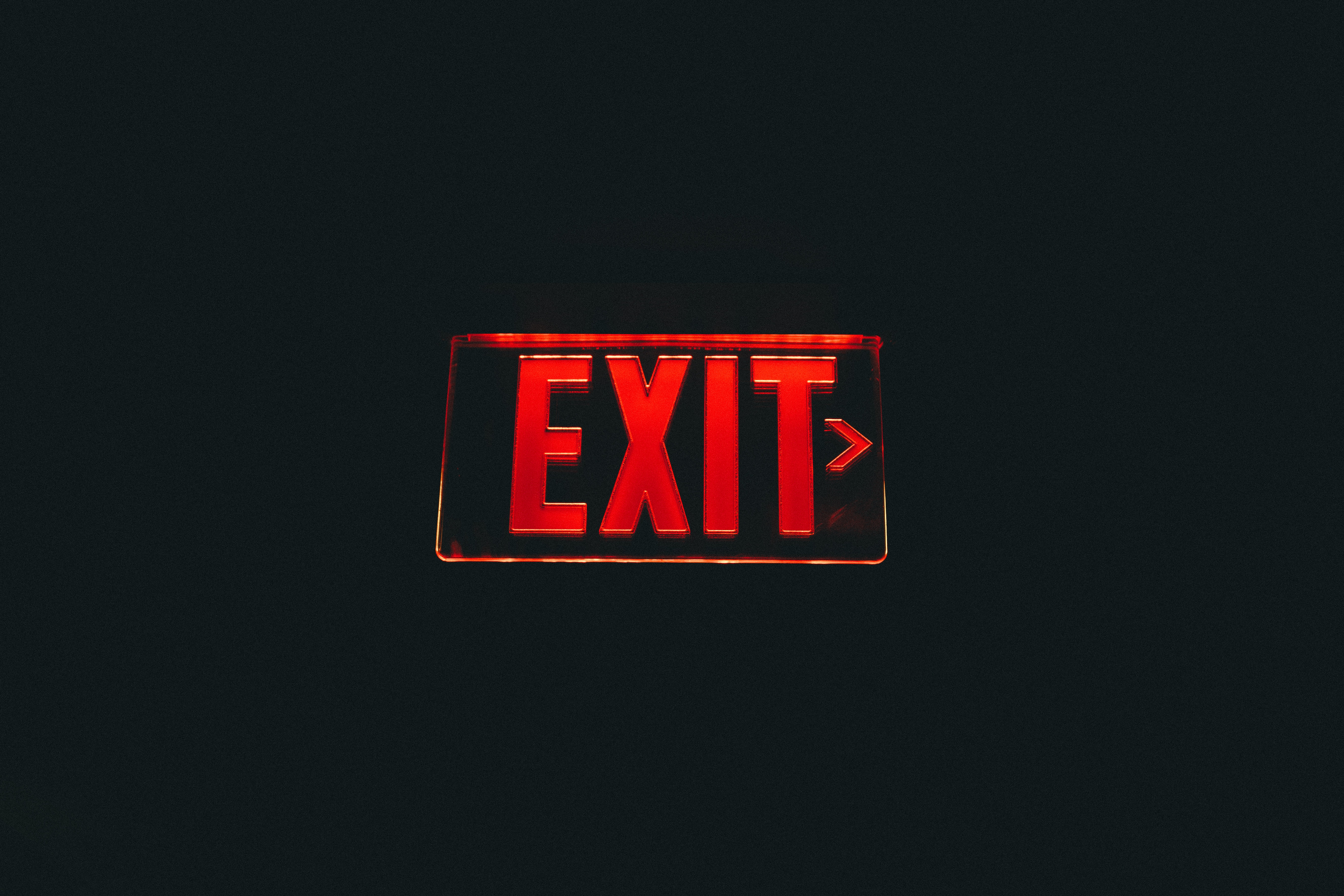 exit, dark, words, glow 4K iPhone