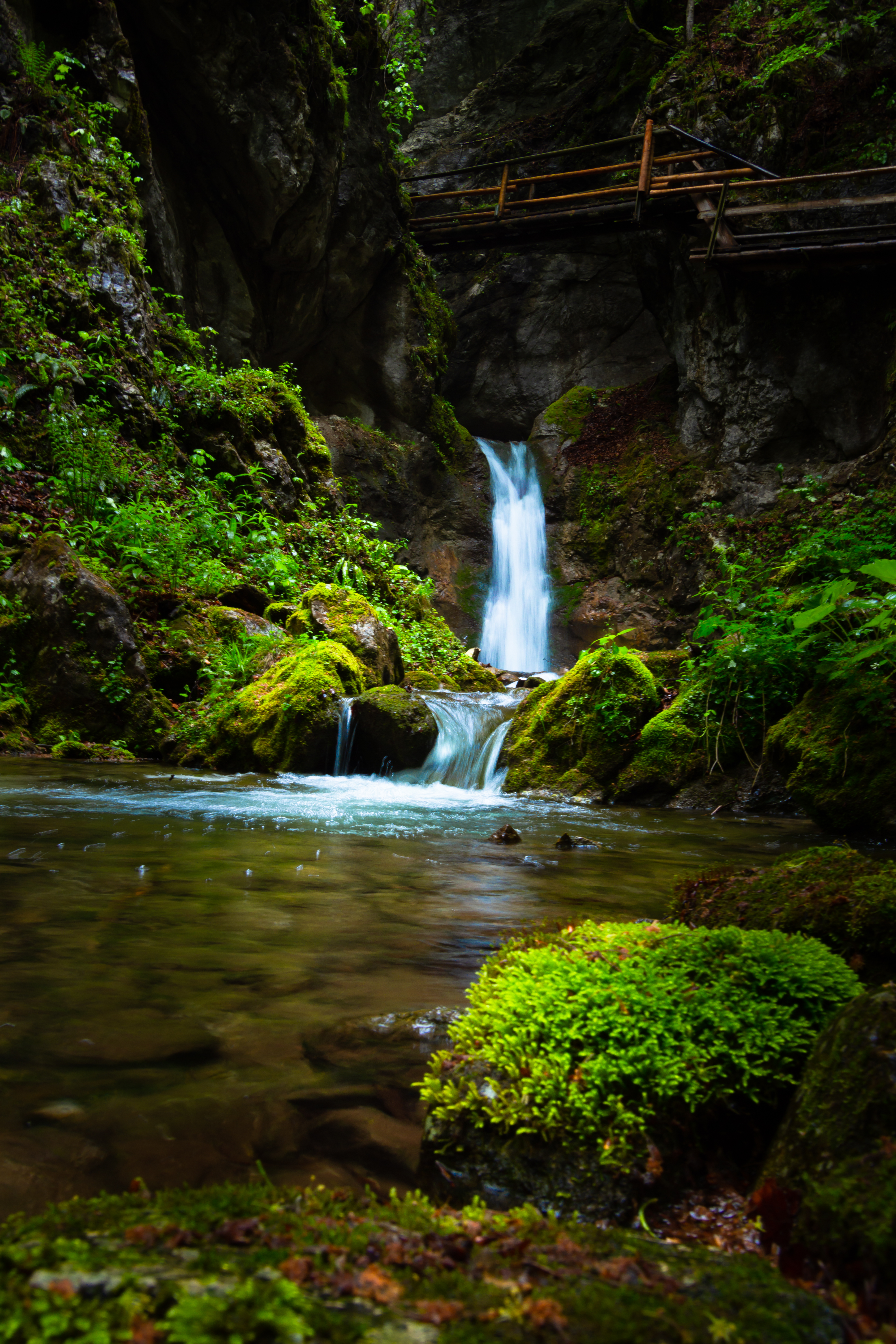 android rock, water, brook, creek, waterfall, nature