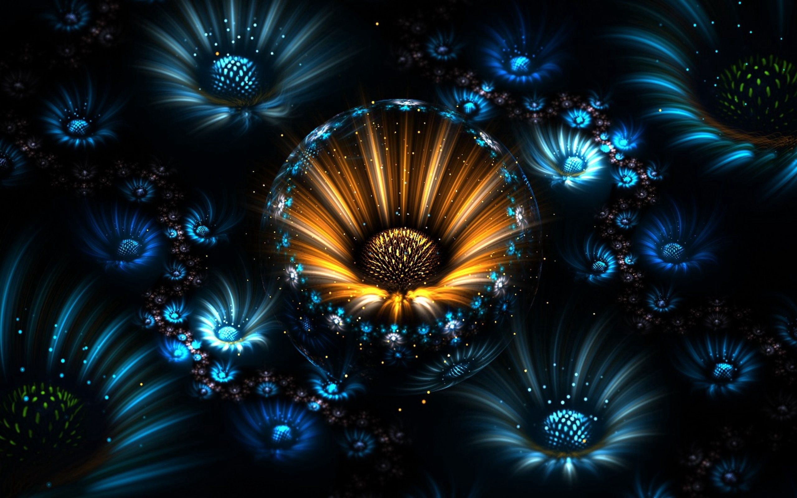 Download mobile wallpaper Fractal, Abstract, Flowers for free.