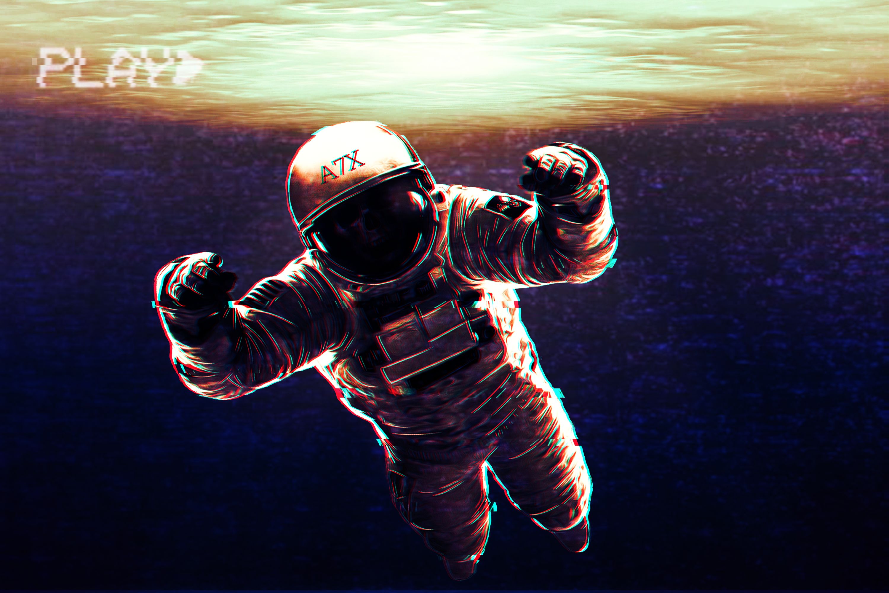 Космонавт в космосе