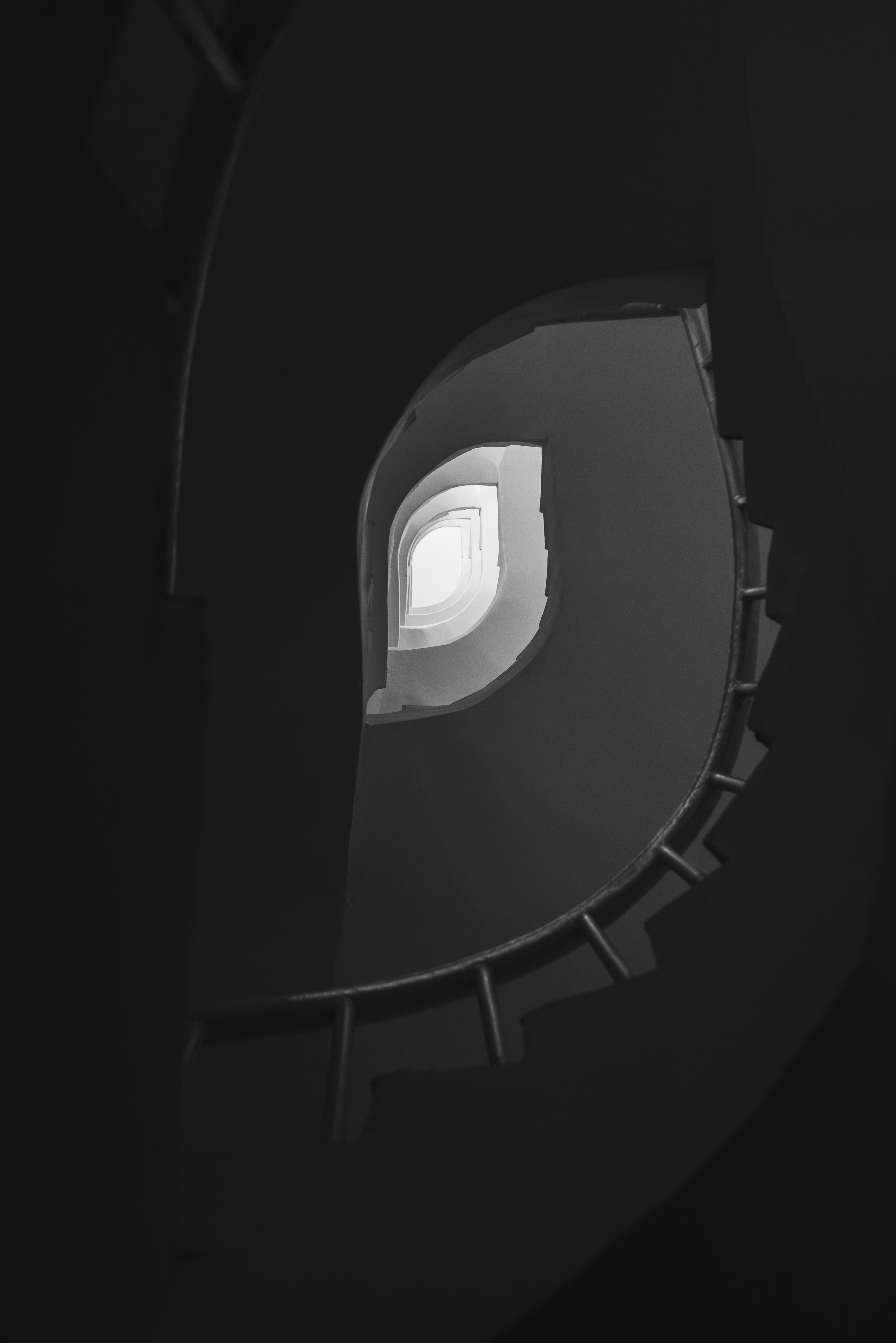 stairs, bw, caracole, ladder, bottom view, chb, spiral staircase, minimalism HD wallpaper
