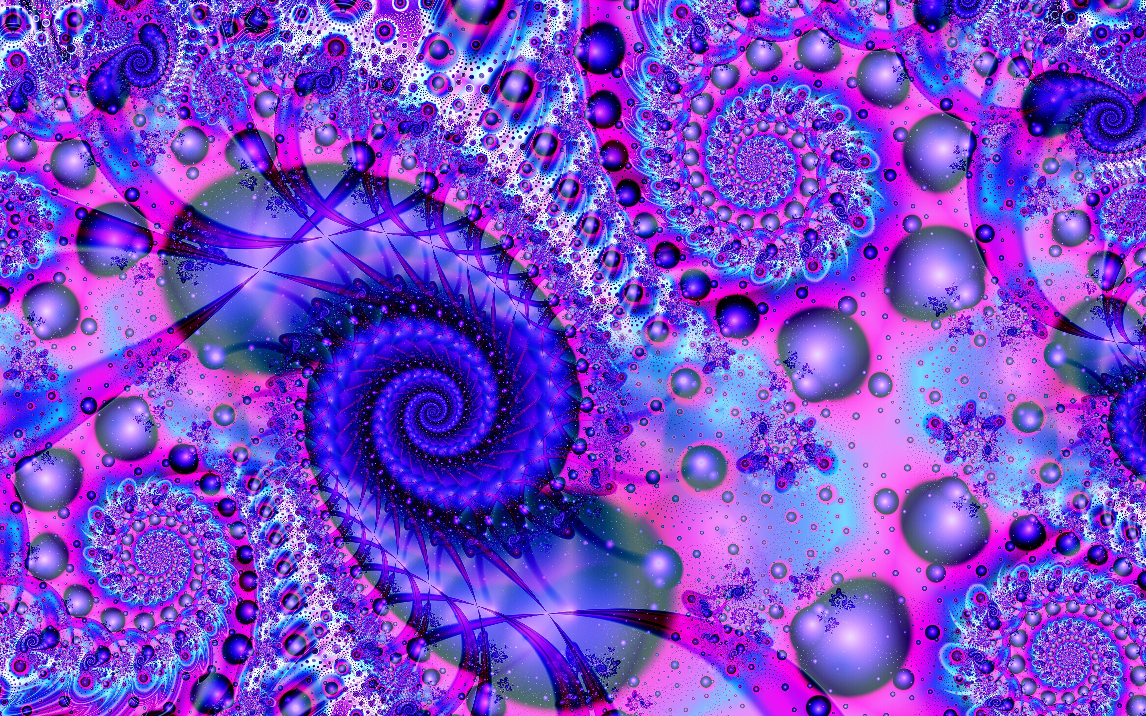 Mobile HD Wallpaper Bright fractal, patterns, abstract, spiral