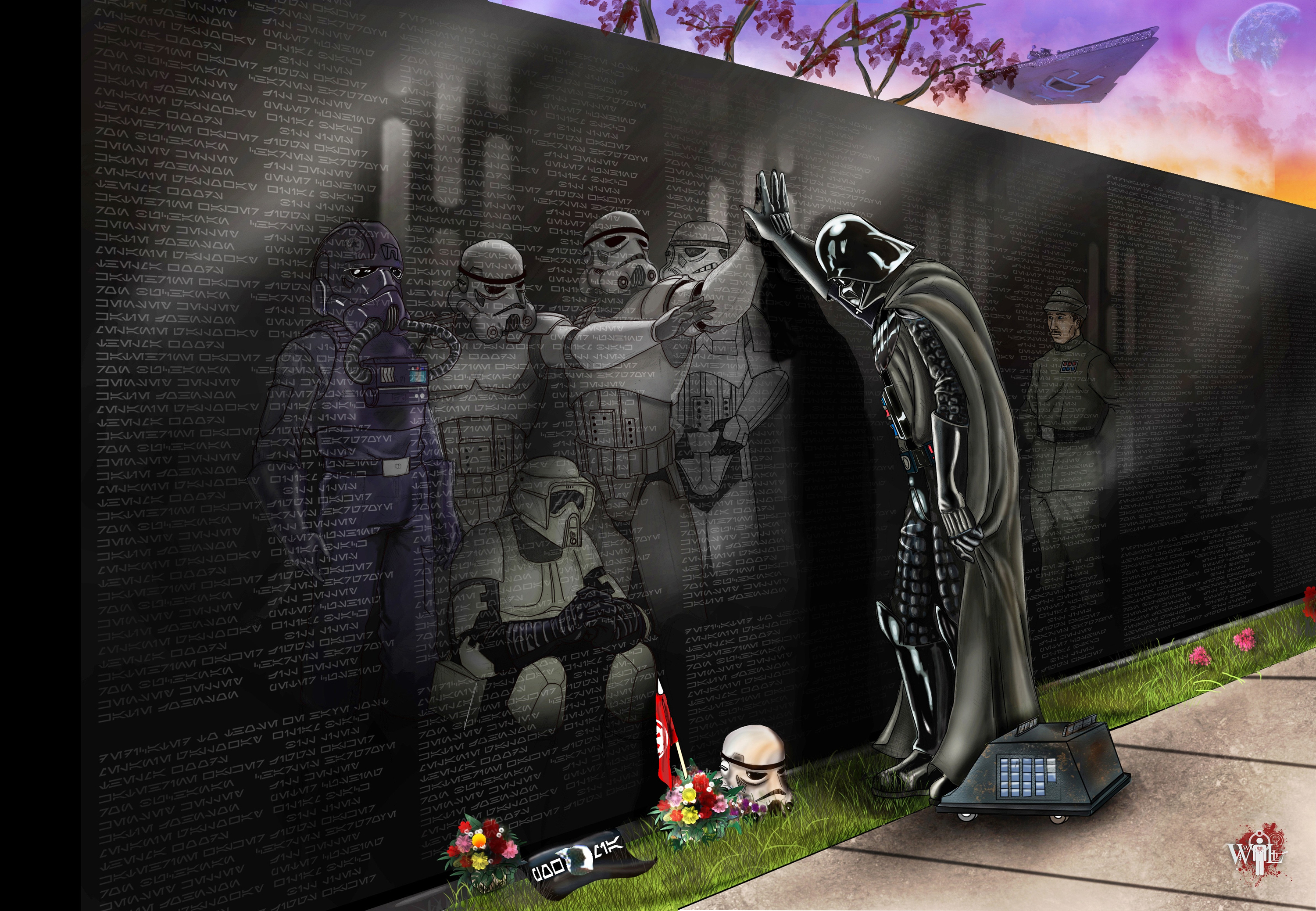 QHD wallpaper memorial, sci fi, anakin skywalker, death