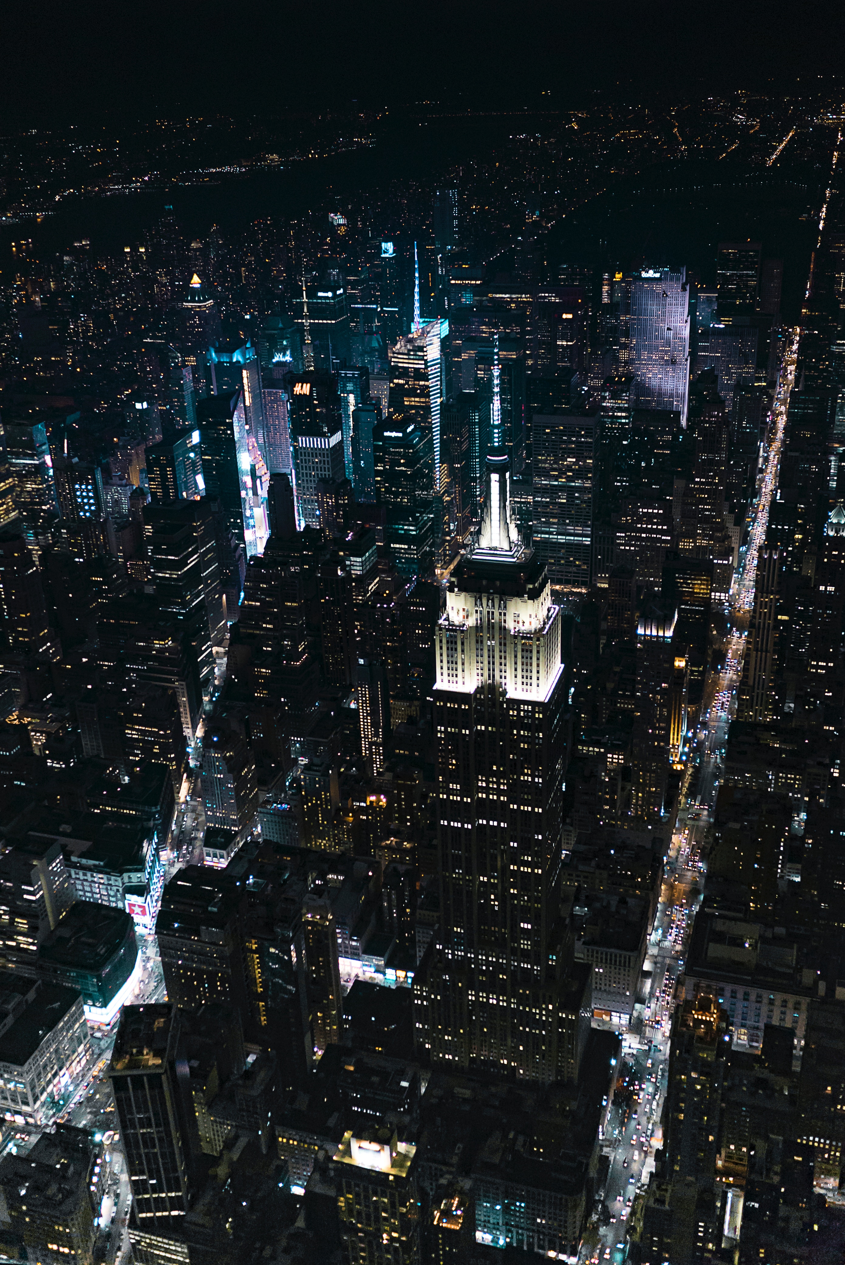 cities, night city, view from above, skyscrapers Aesthetic wallpaper