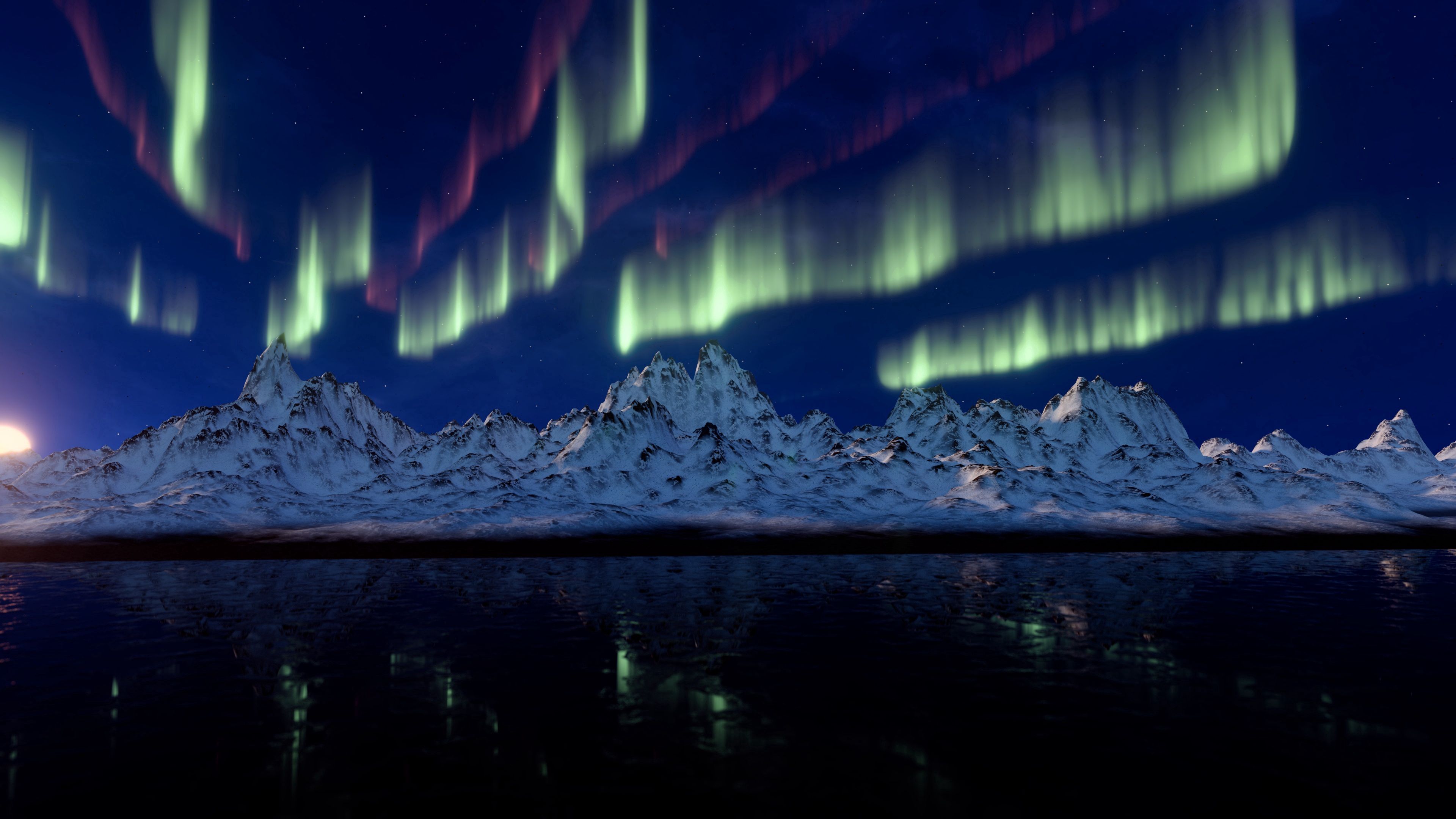aurora borealis, nature, mountains, northern lights, aurora HD wallpaper