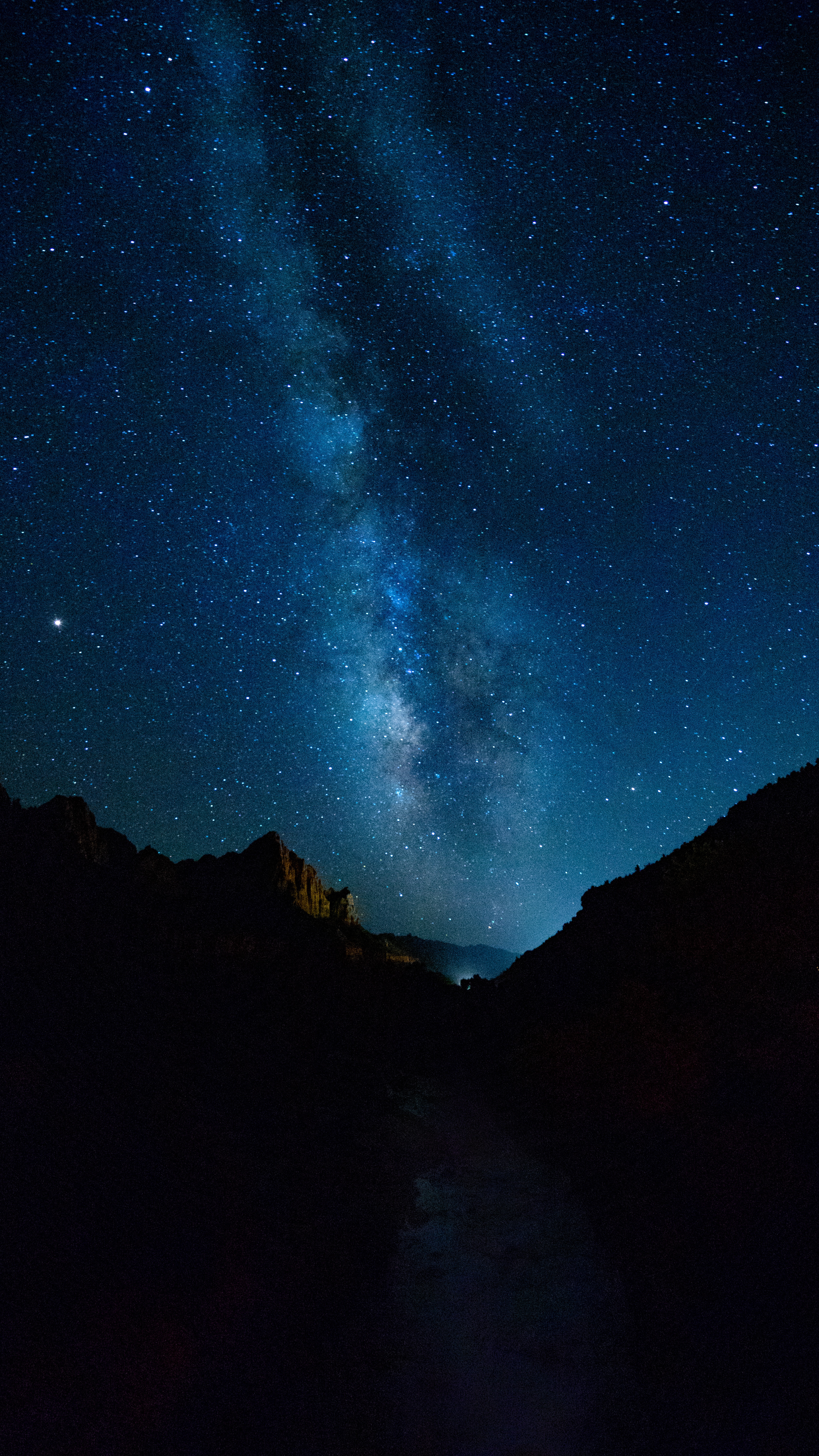 stars, mountains, starry sky, night Star Landscape HD Android Wallpapers