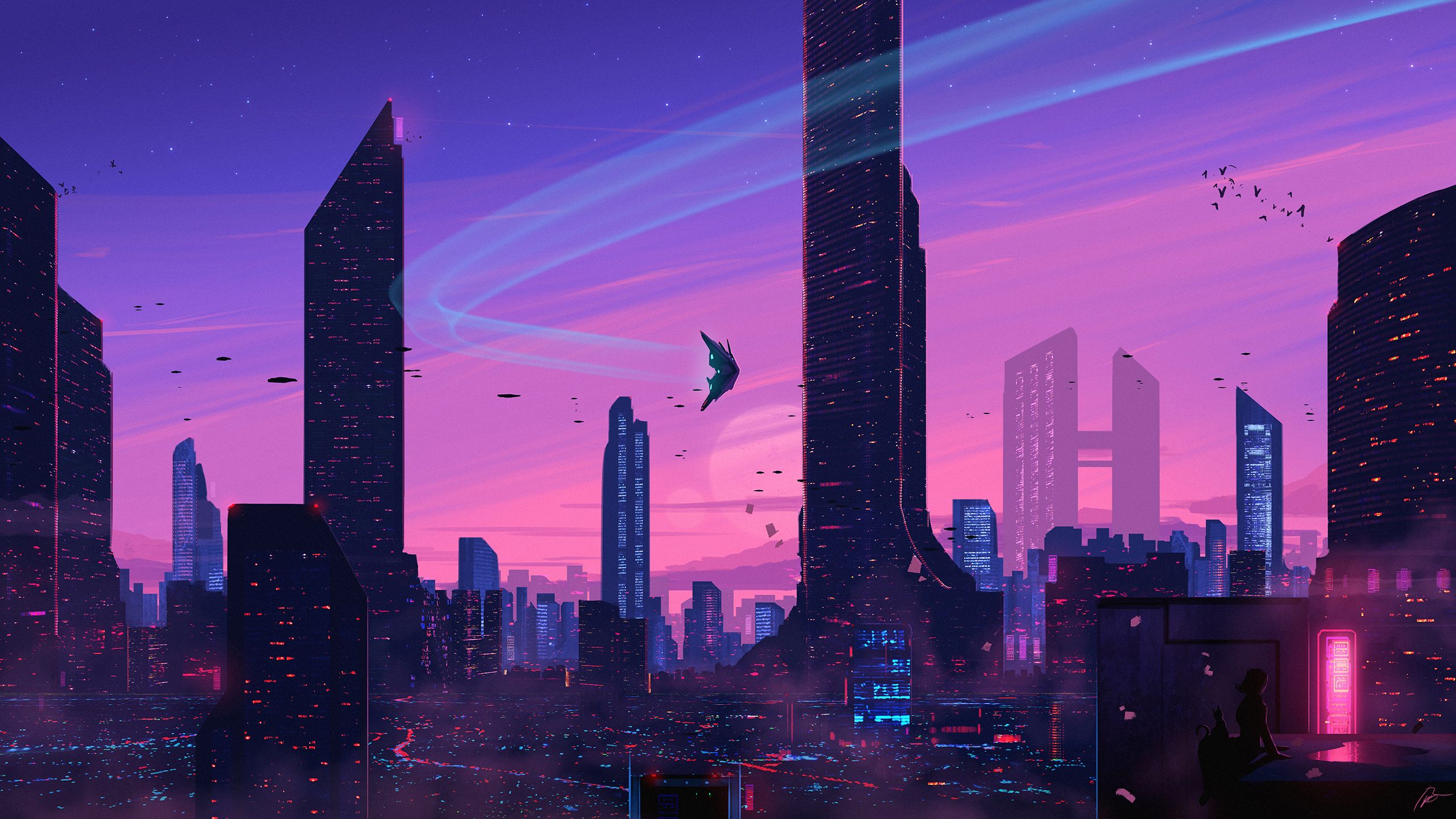futuristic, sci fi, city, cat, cityscape, skyscraper images