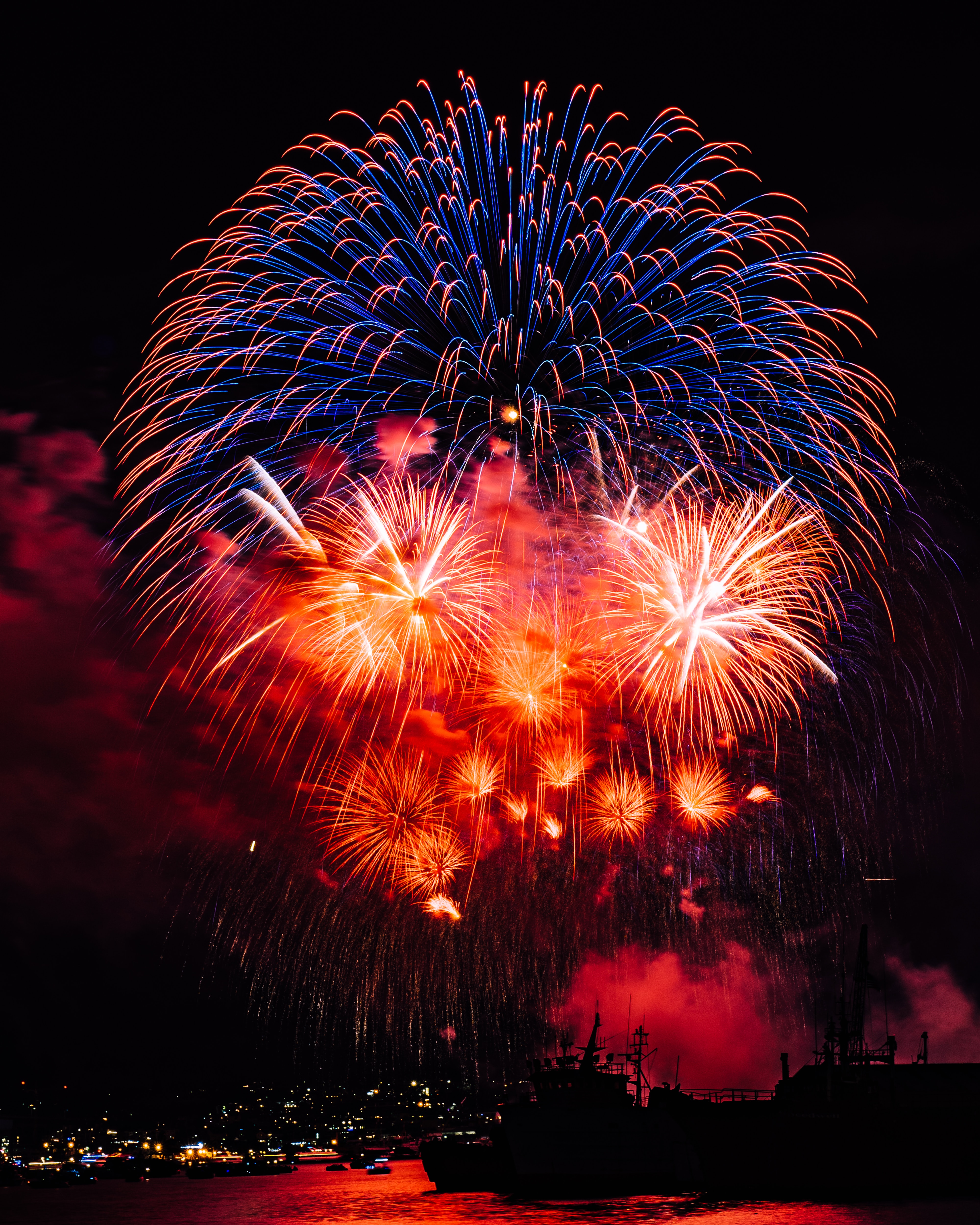 salute, holidays, night, motley, sparks, multicolored, fireworks, firework 1080p