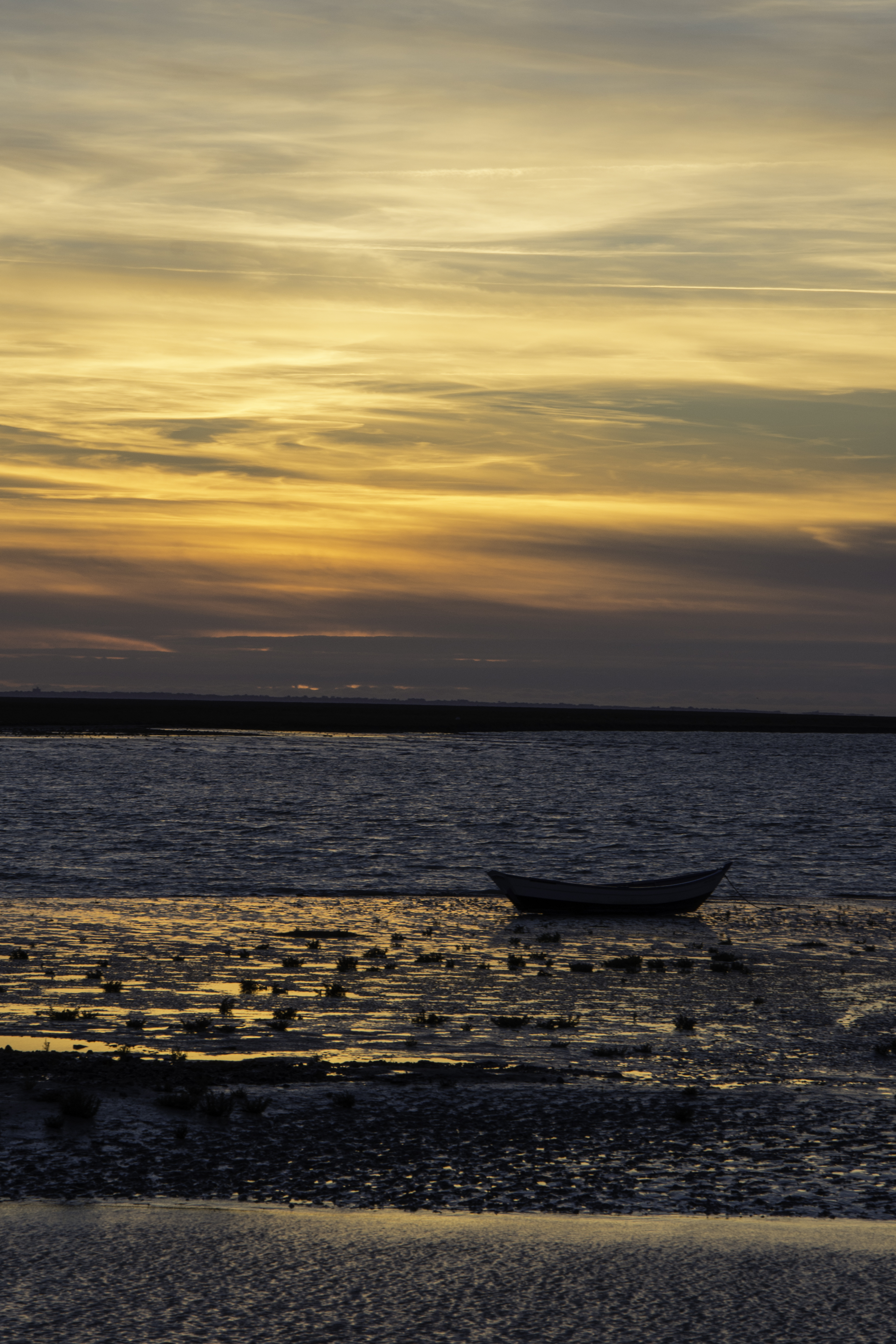 boat, nature, sunset, horizon