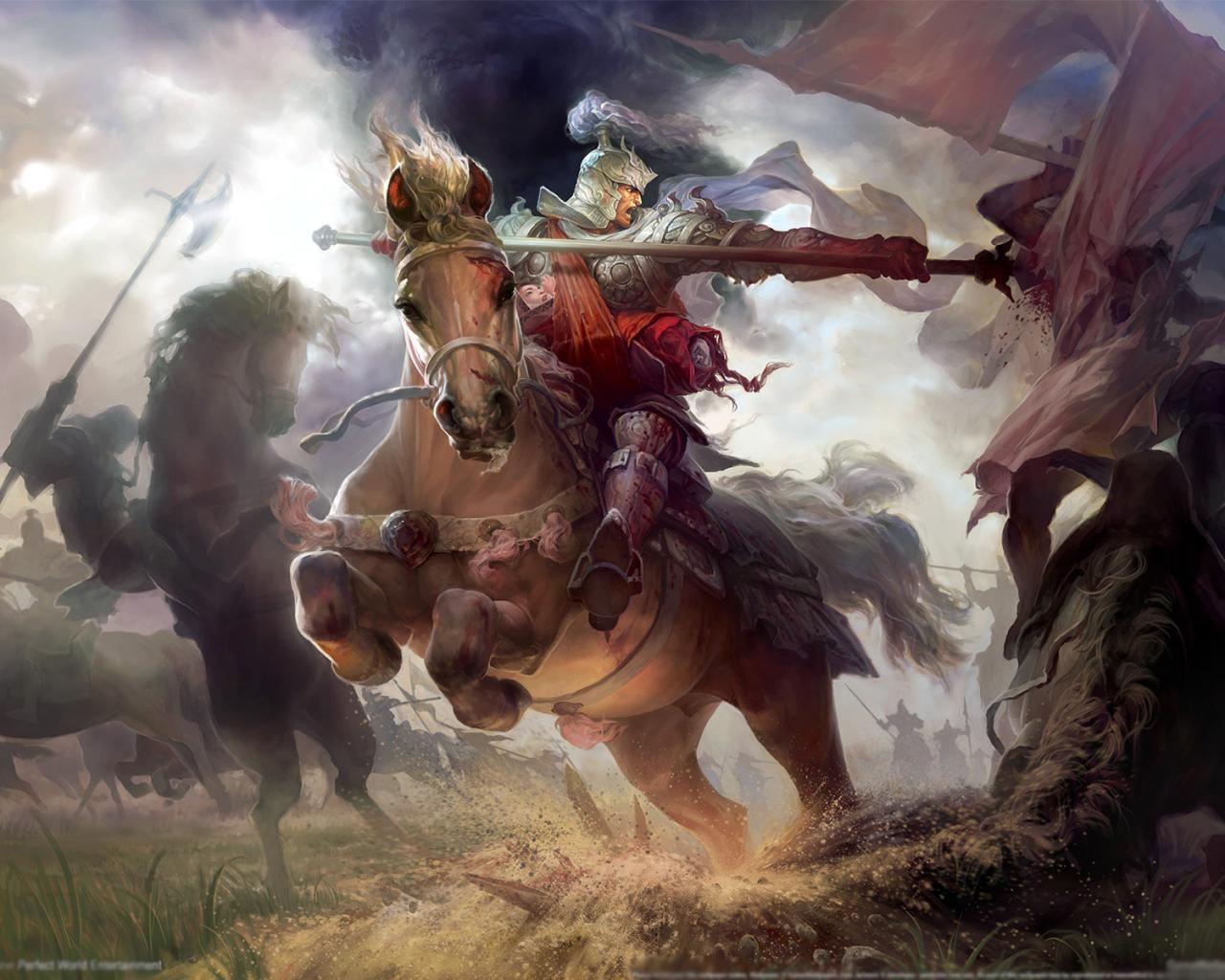 20812 download wallpaper men, people, fantasy, horses, war screensavers and pictures for free