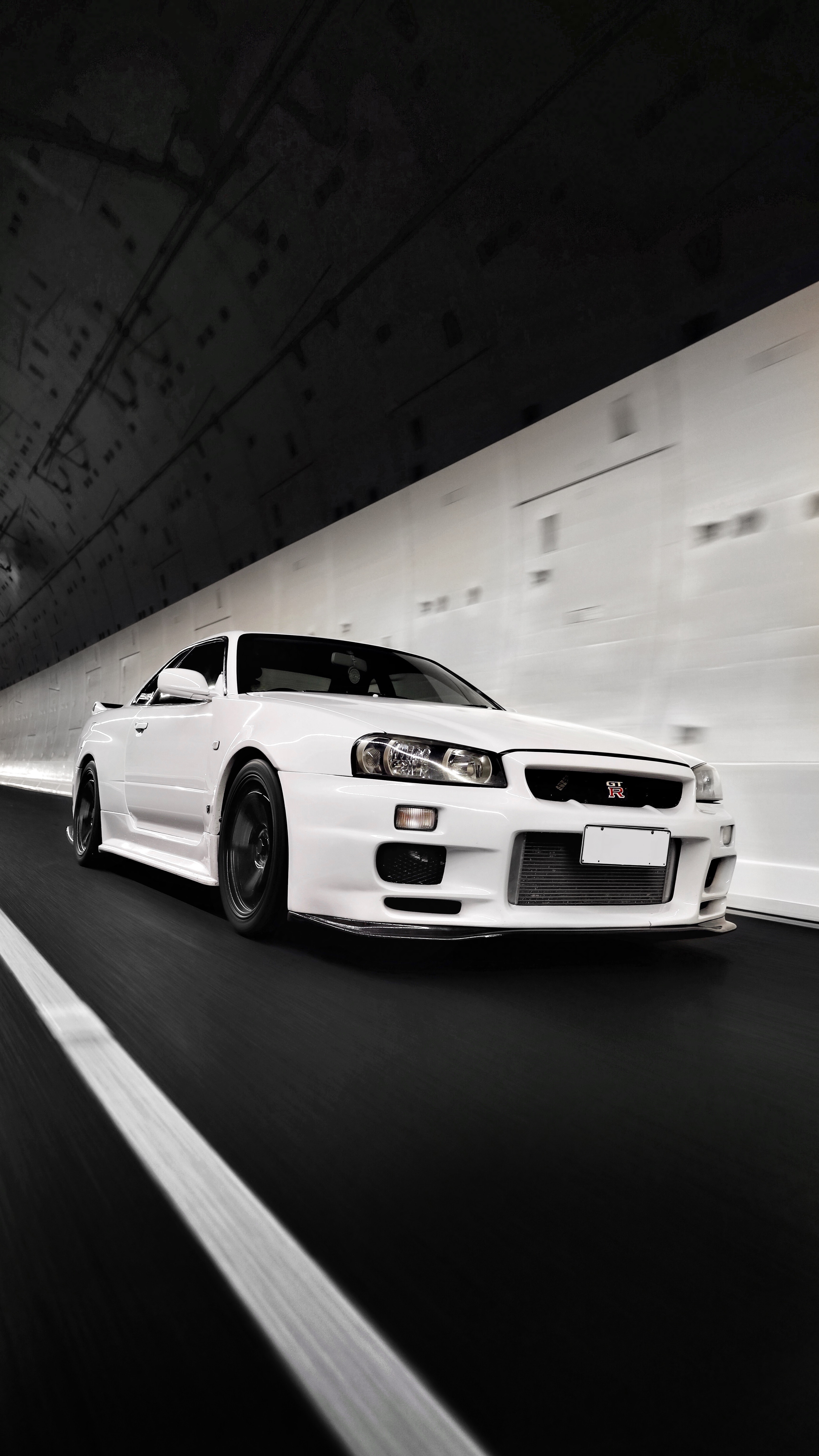Nissan Gt-R cars, traffic, movement, white 4k Wallpaper