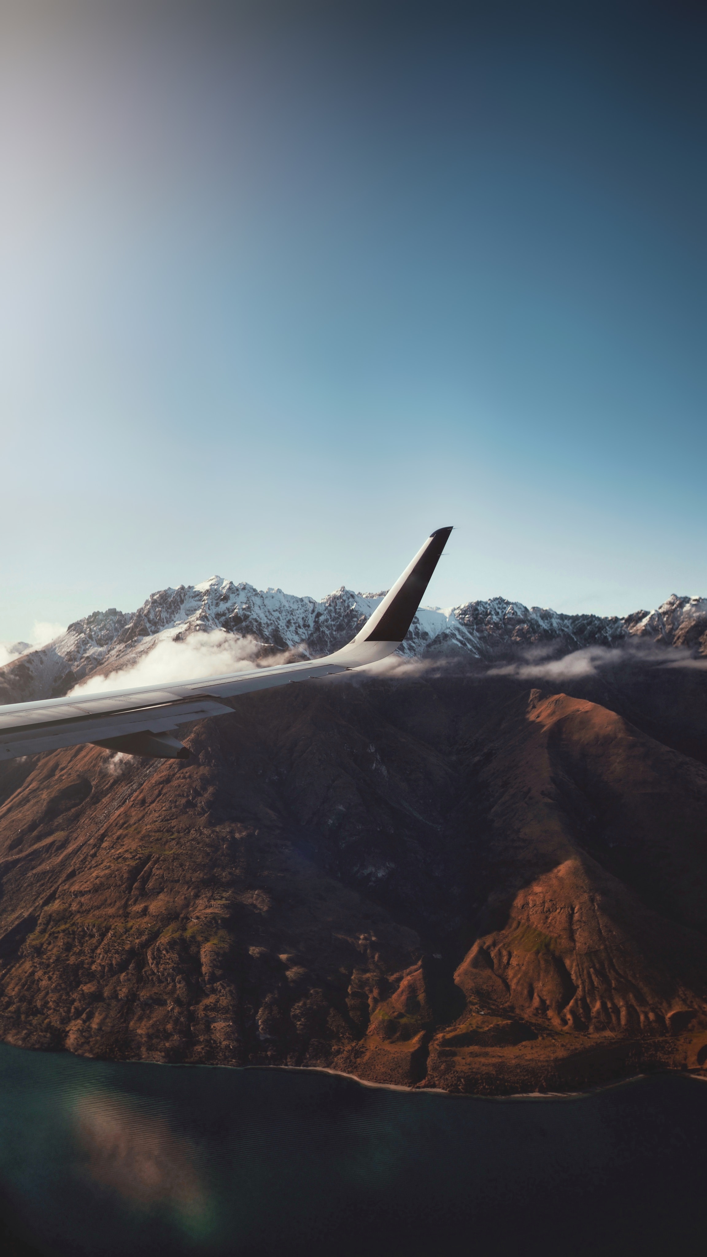 height, view, airplane, nature, mountains, wing, plane
