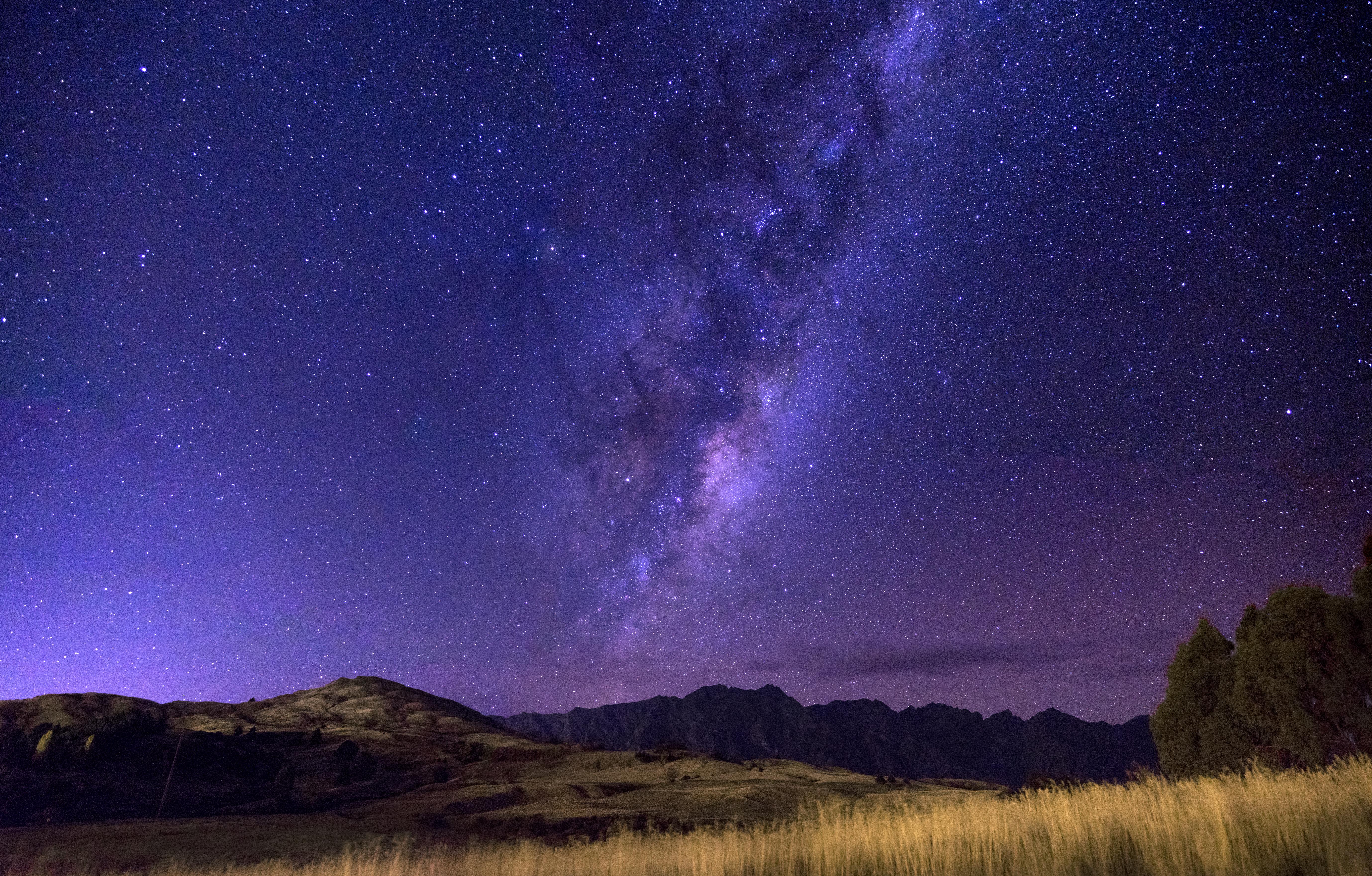 Wallpaper for mobile devices night, nature, horizon, starry sky