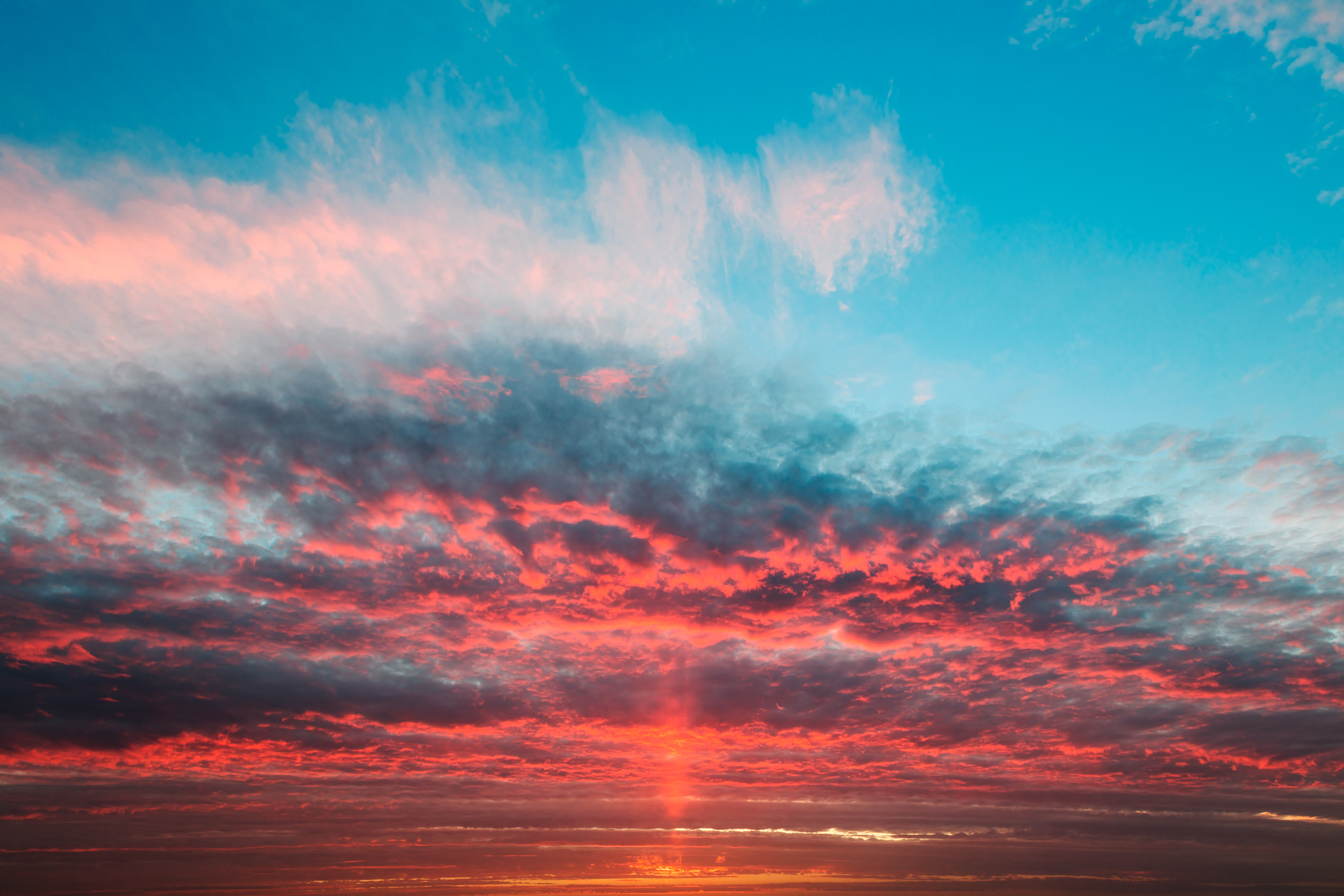 horizon, twilight, nature, sky, clouds, dusk HD wallpaper