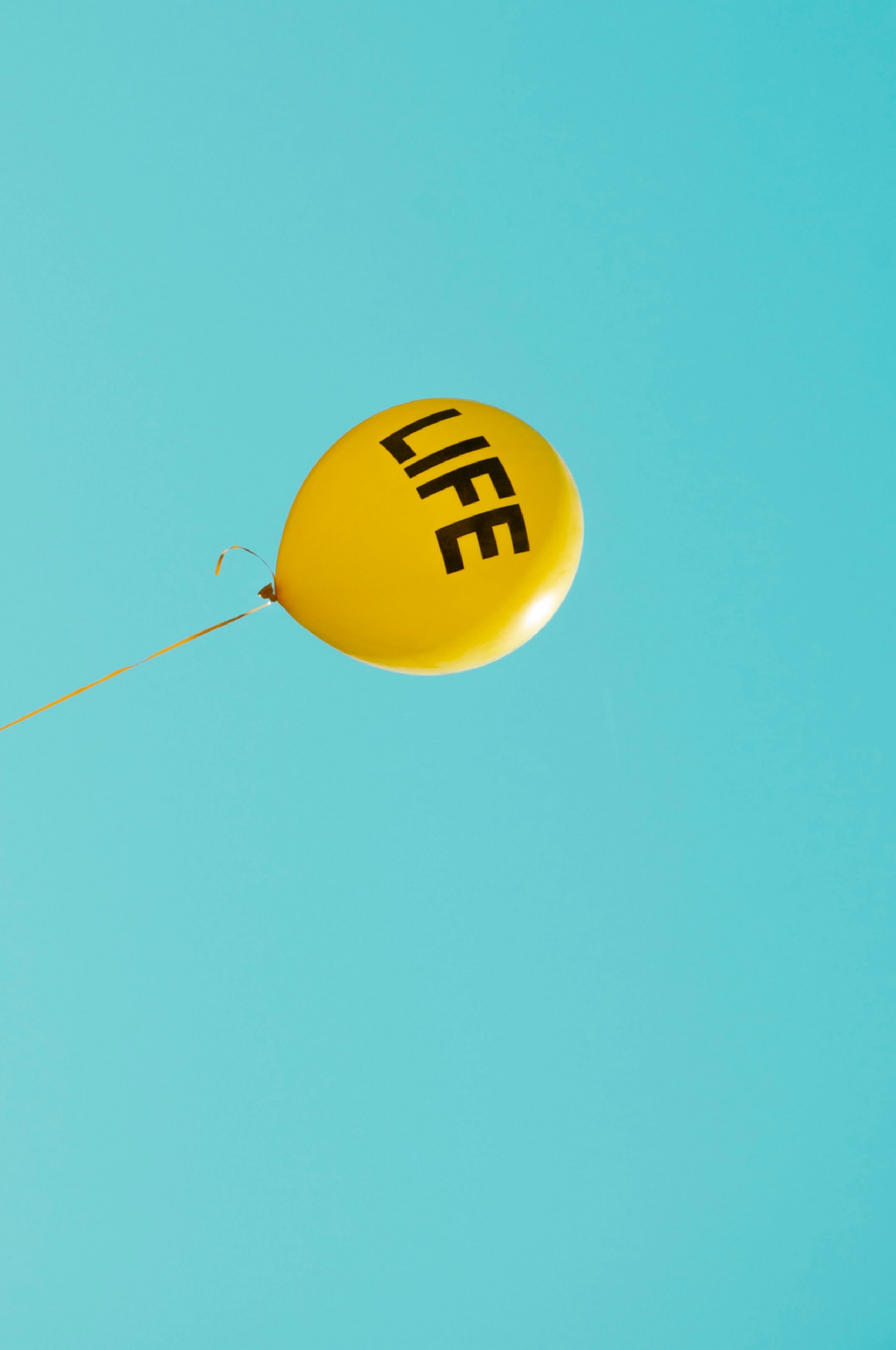 words, minimalism, balloon, yellow sky Free Pure 4K Ultra