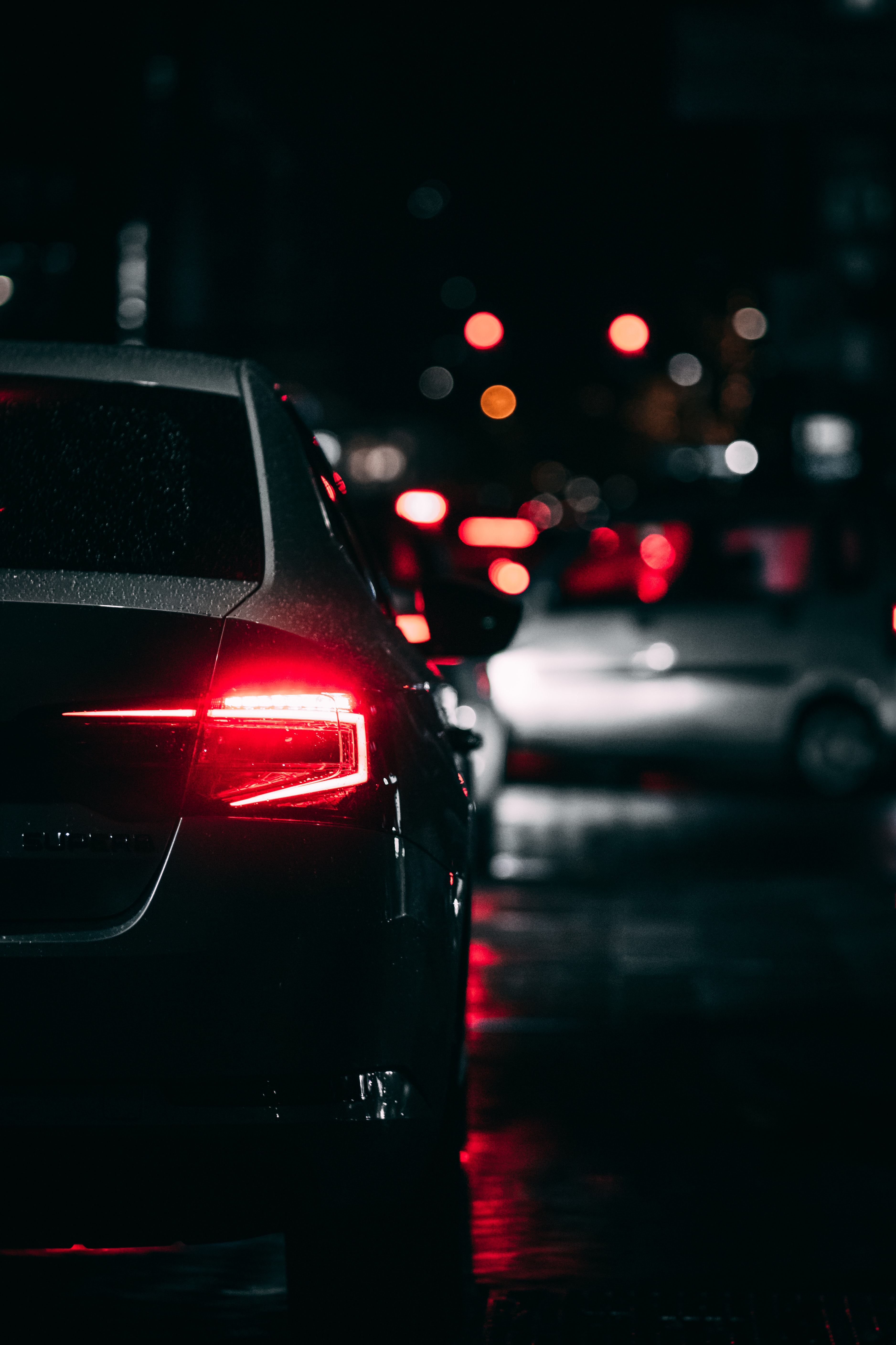 lights, car, night, cars, machine, glow, headlights for android