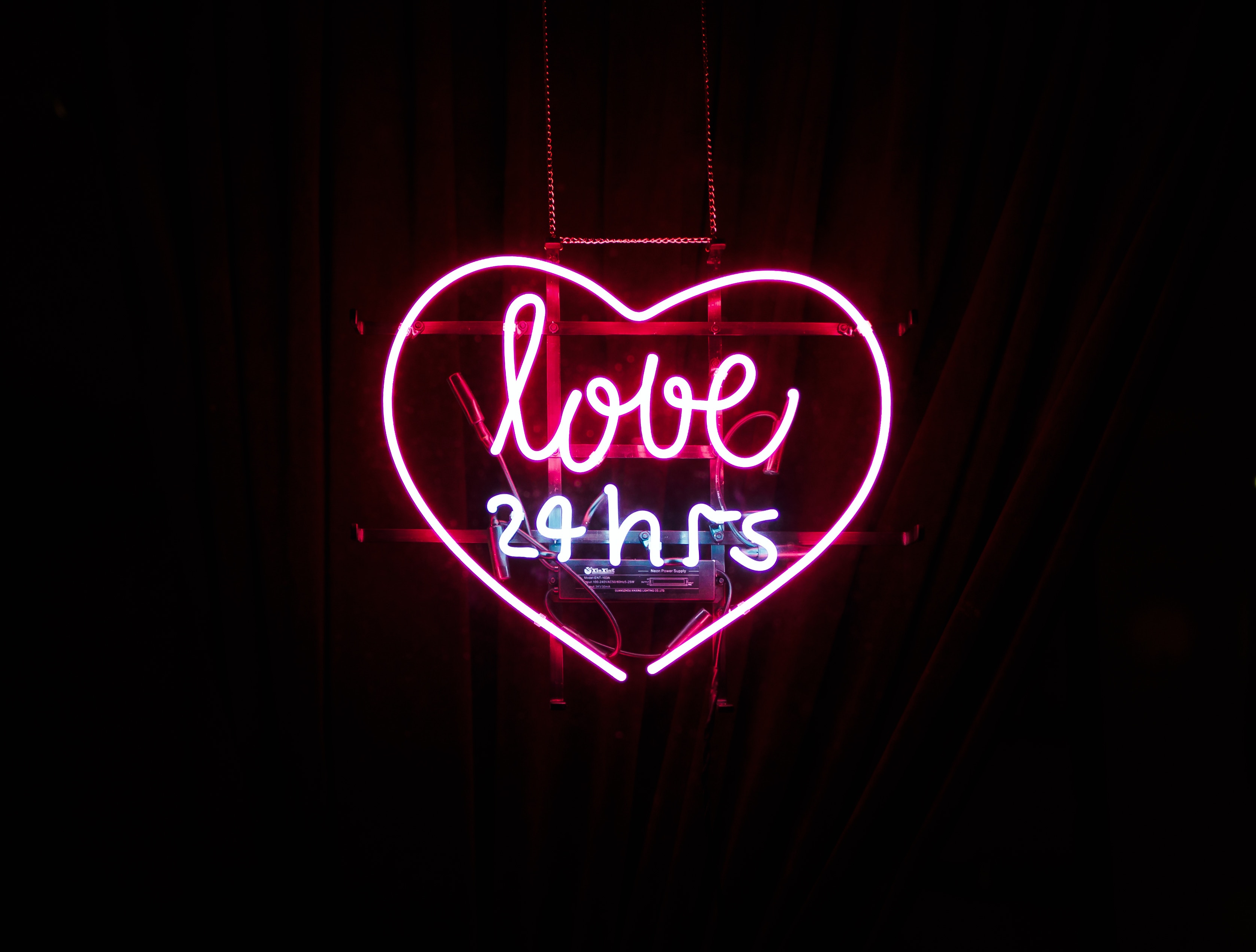 136445 download wallpaper love, neon, inscription, heart screensavers and pictures for free
