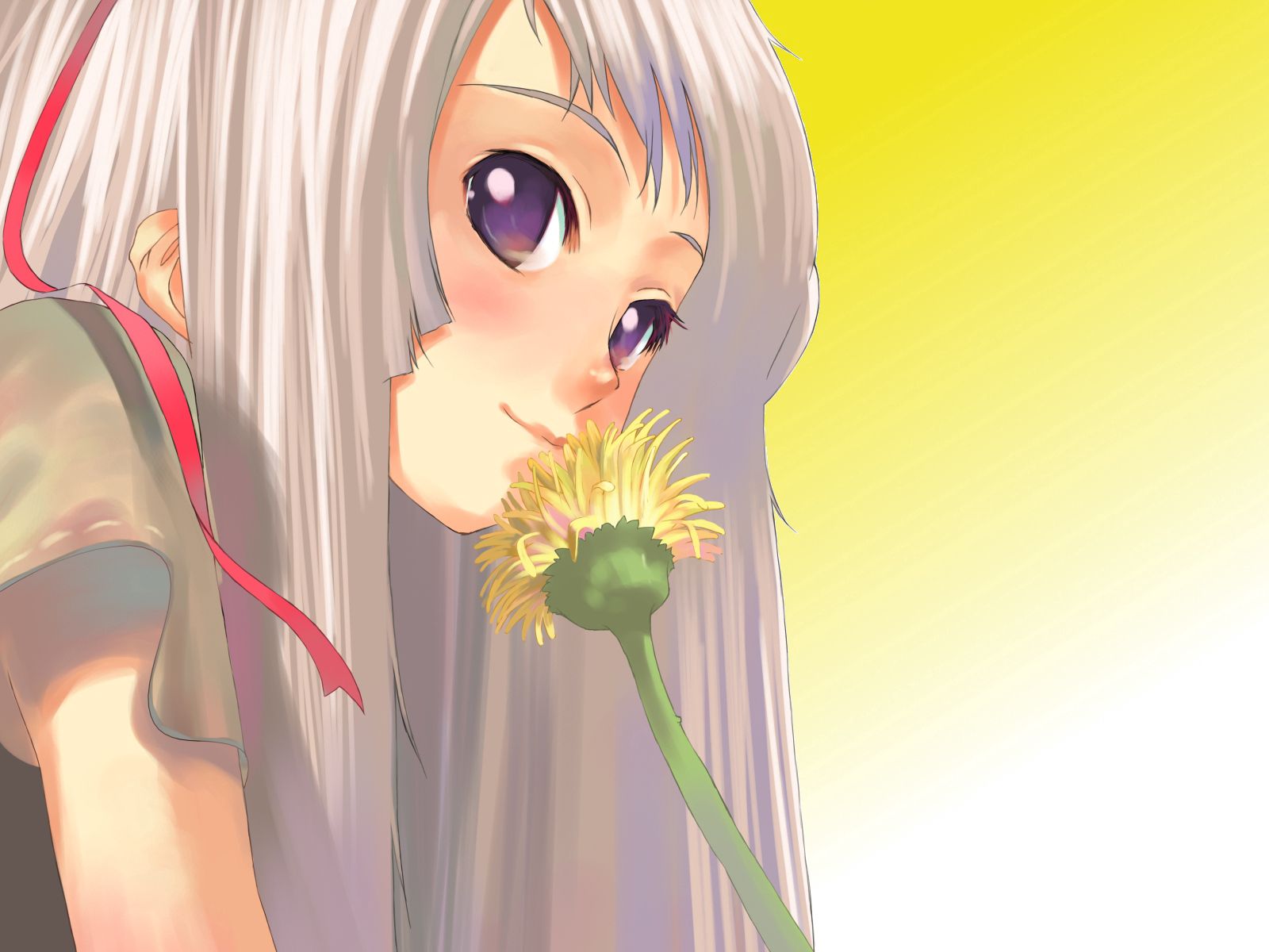 Images & Pictures anime, girl, flower, dandelion Blonde