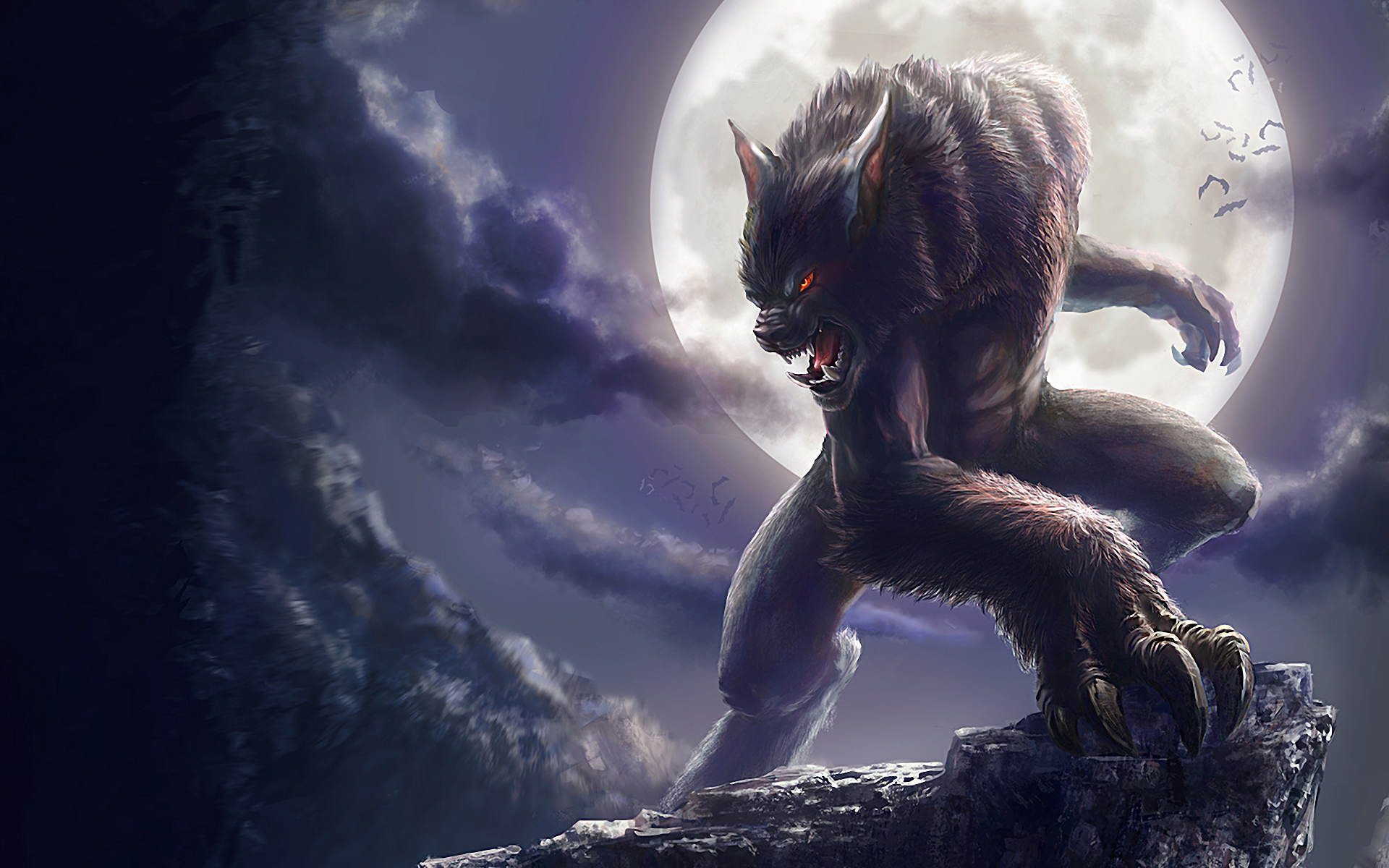 werewolf, dark cellphone