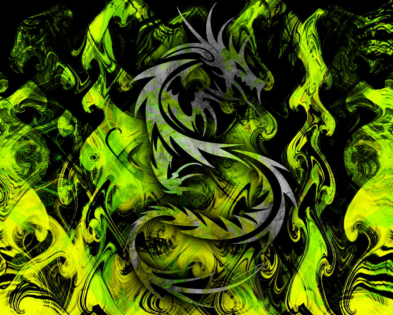 vertical wallpaper abstract, green, dragon