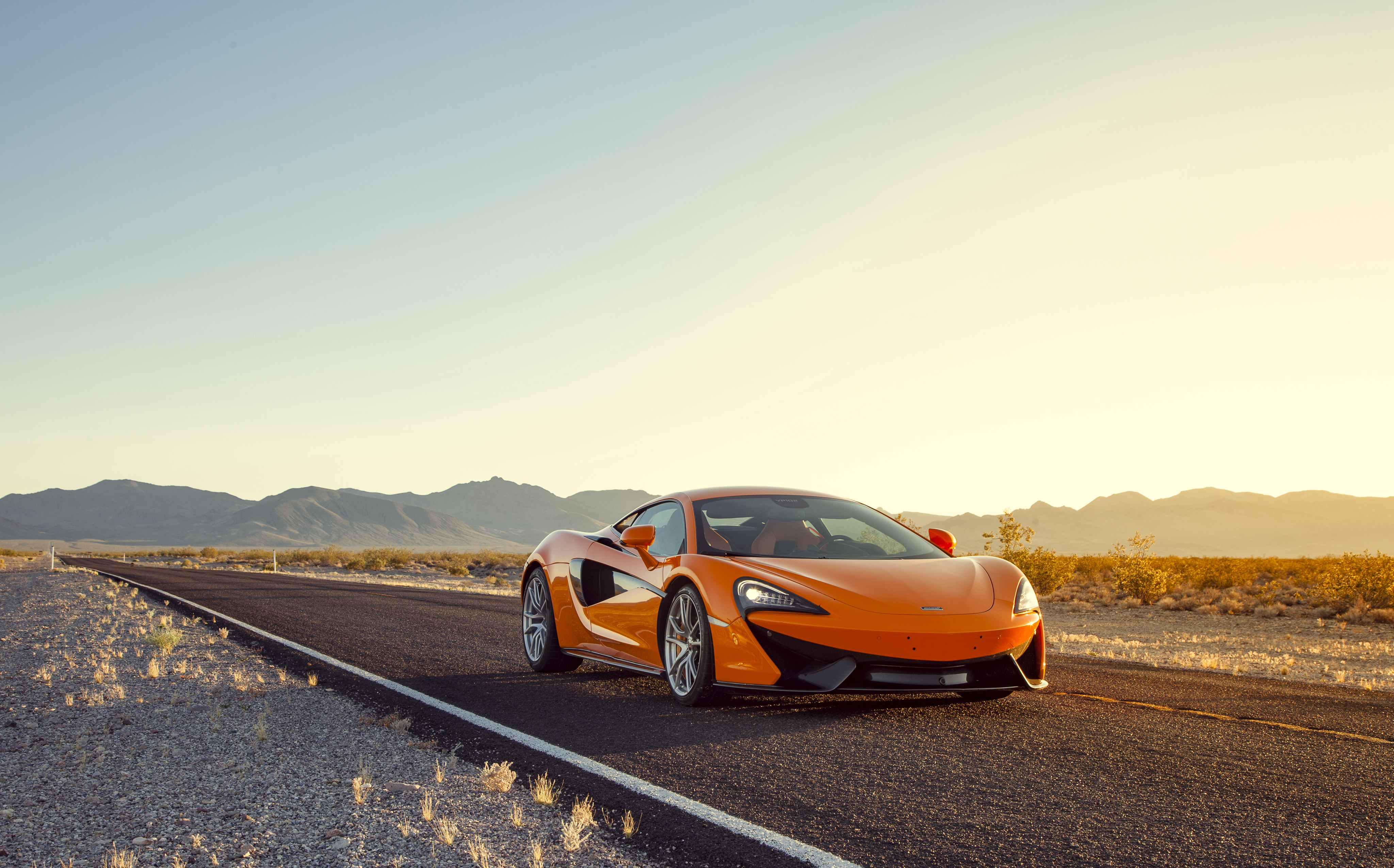android mclaren, cars, orange, side view, 570s