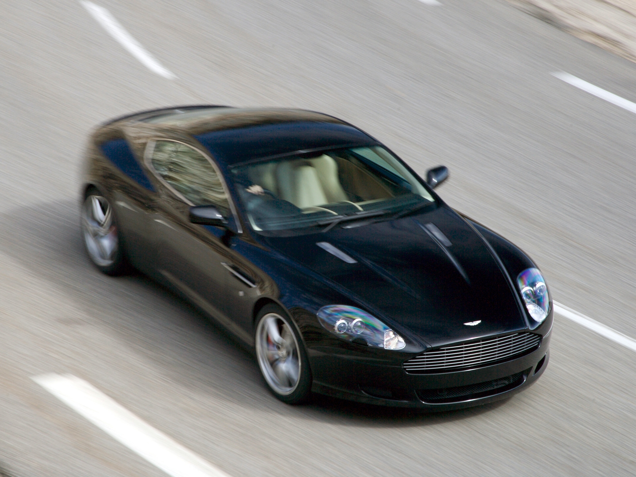 61071 download wallpaper sports, auto, aston martin, cars, black, view from above, asphalt, speed, style, db9, 2006 screensavers and pictures for free