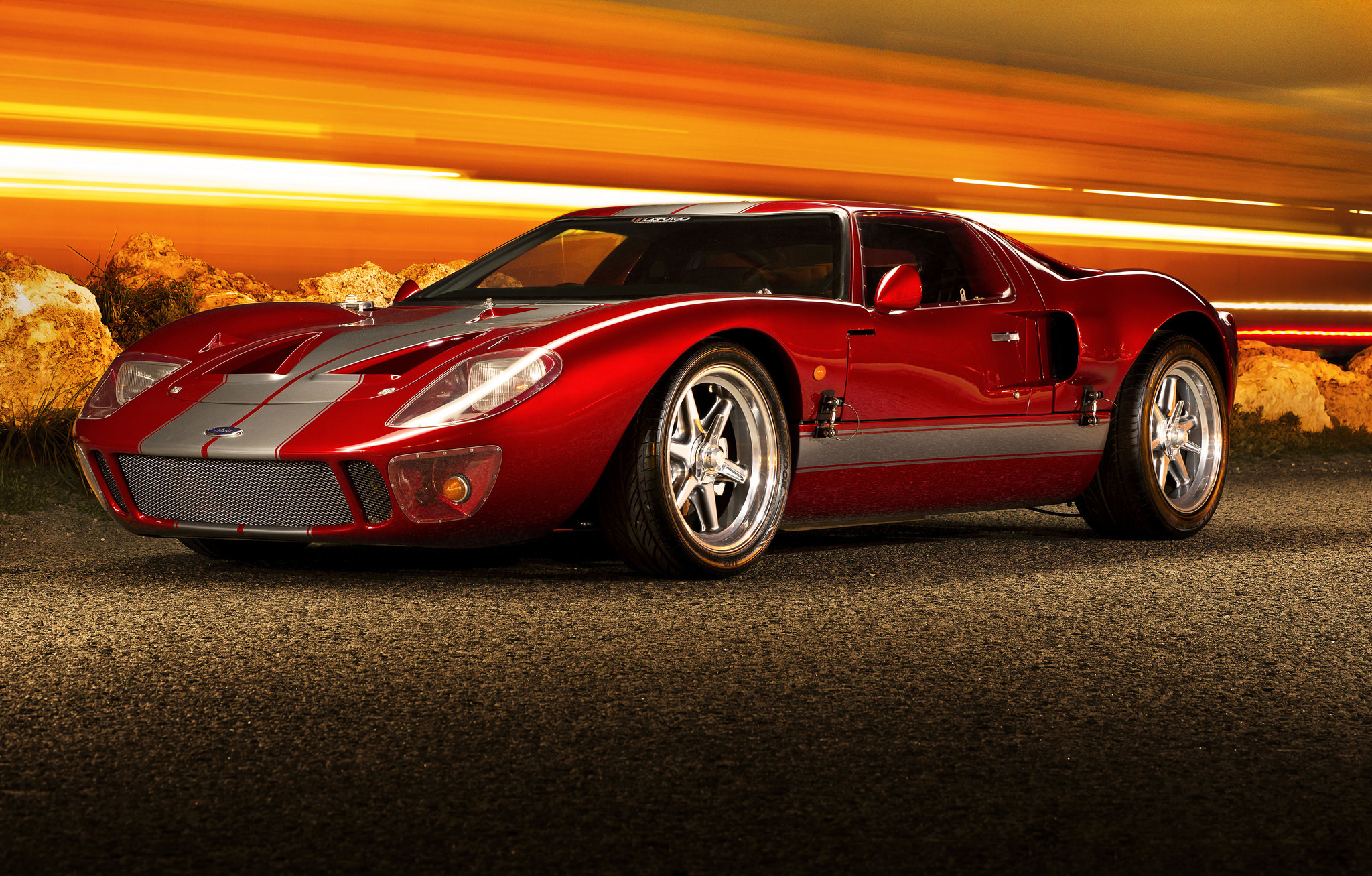 supercar, ford, cars, red, side view, gt40