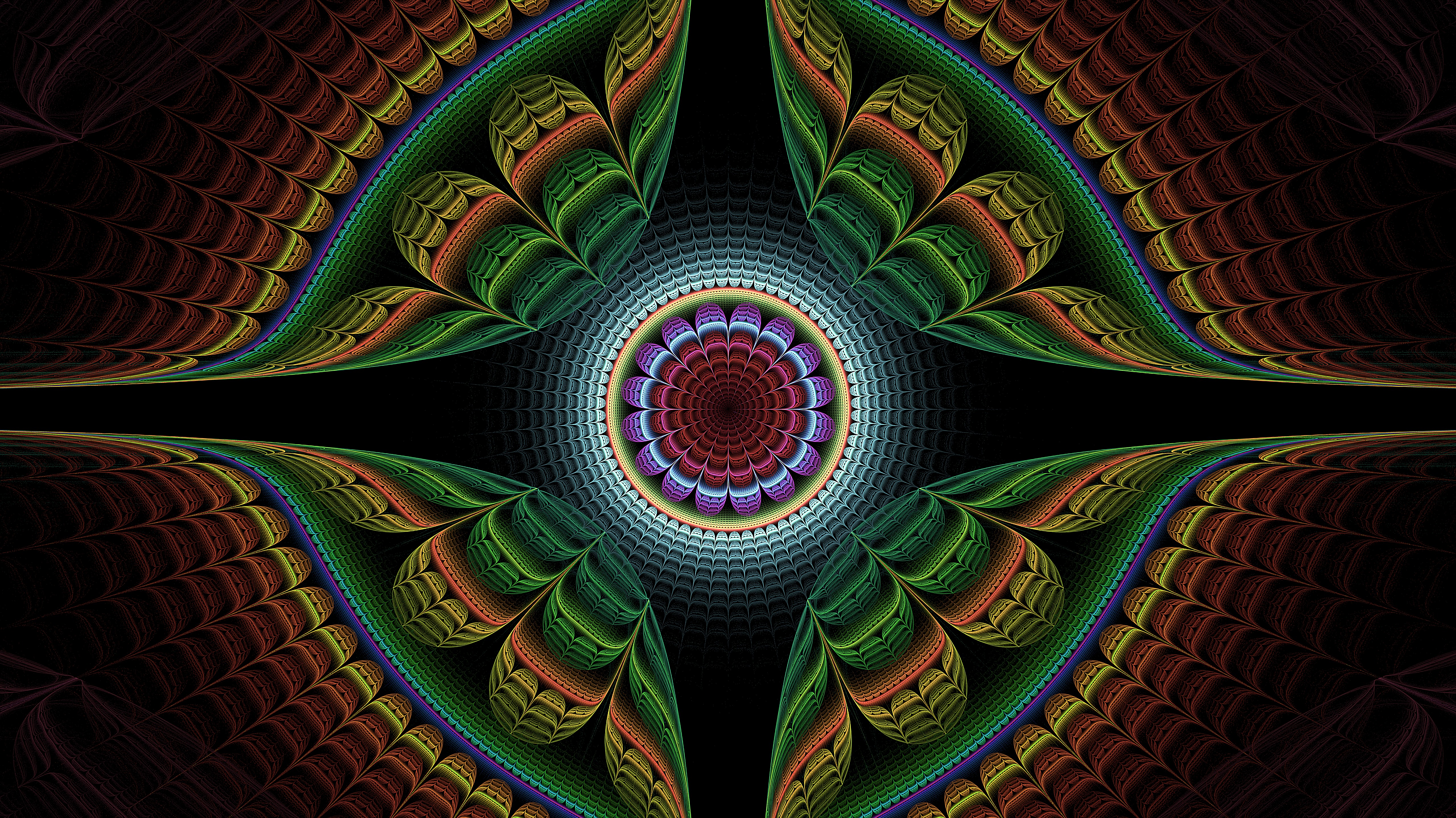 symmetry, pattern, abstract, multicolored, motley, fractal phone wallpaper