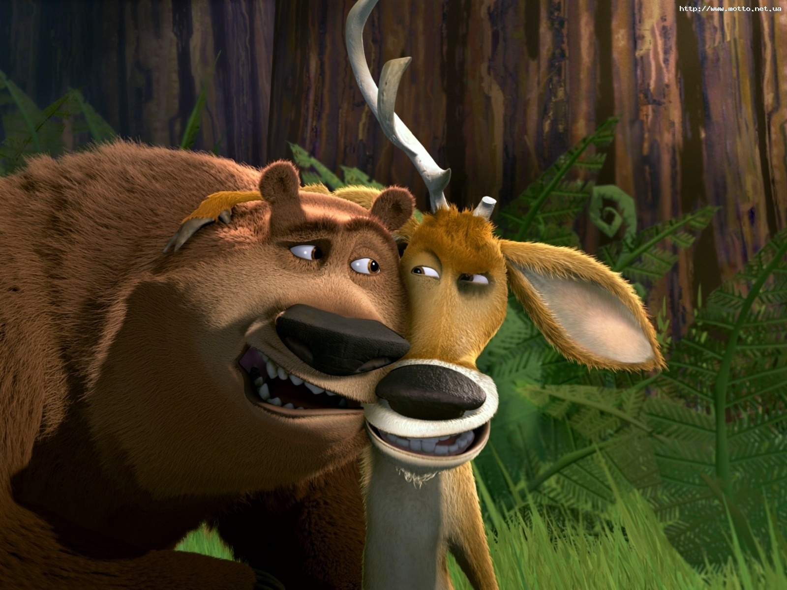 cartoon, animals, bears, deers HD wallpaper