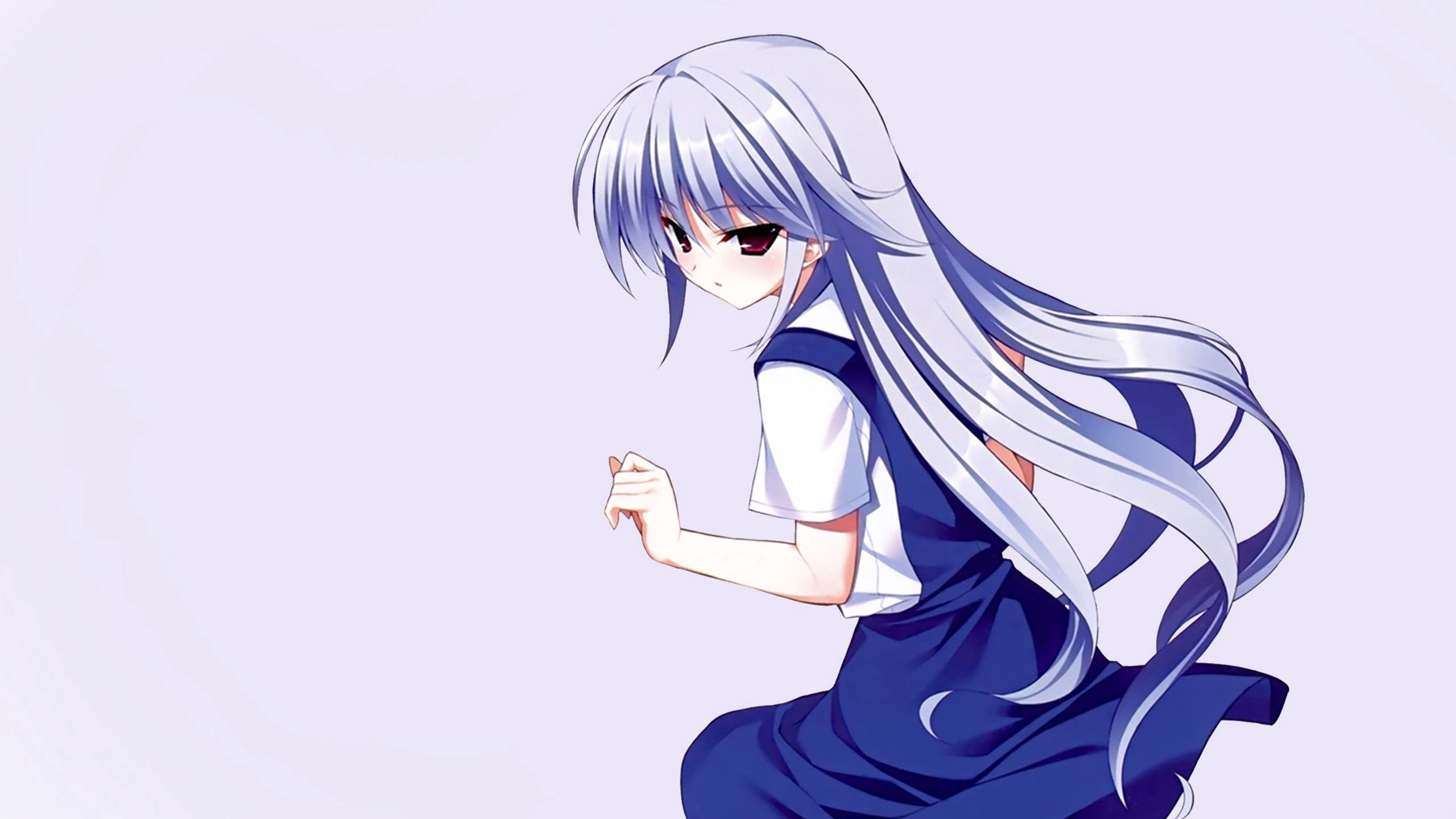 93020 download wallpaper anime, sit, girl, hair, long haired, long-haired screensavers and pictures for free